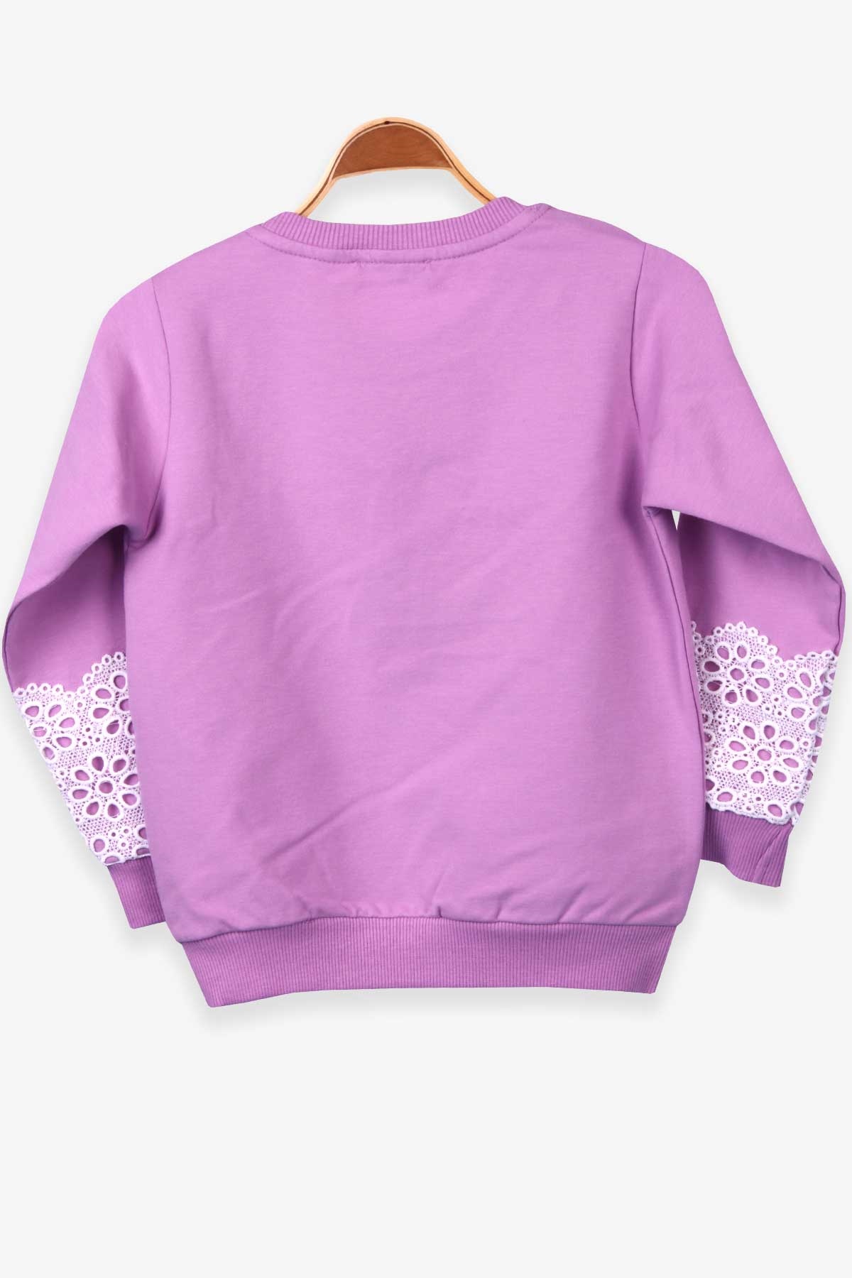 Breeze Kız Çocuk Sweatshirt Kalp Baskılı Eflatun (4-9 Yaş)