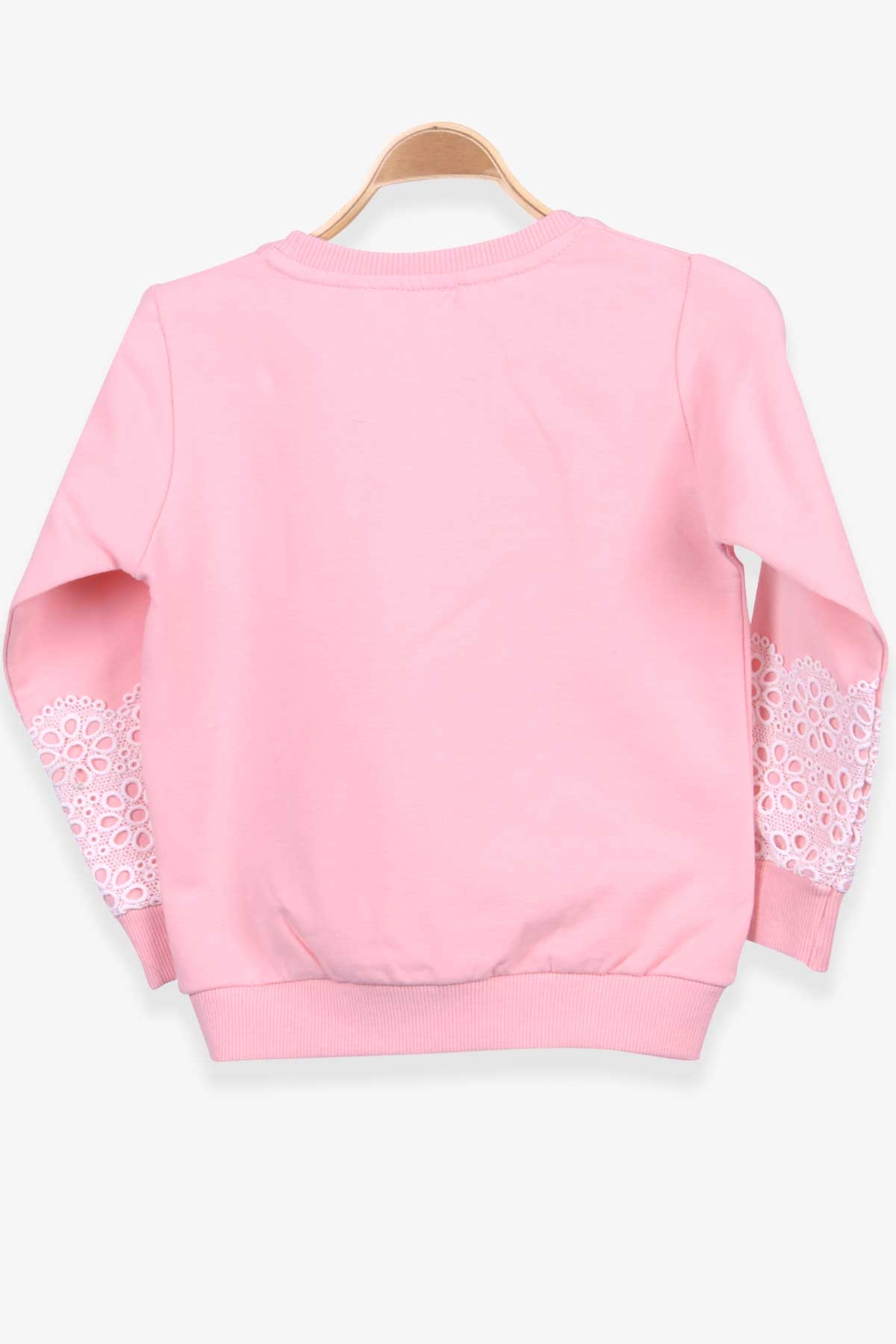 Breeze Kız Çocuk Sweatshirt Kalp Baskılı Pudra (4-9 Yaş)