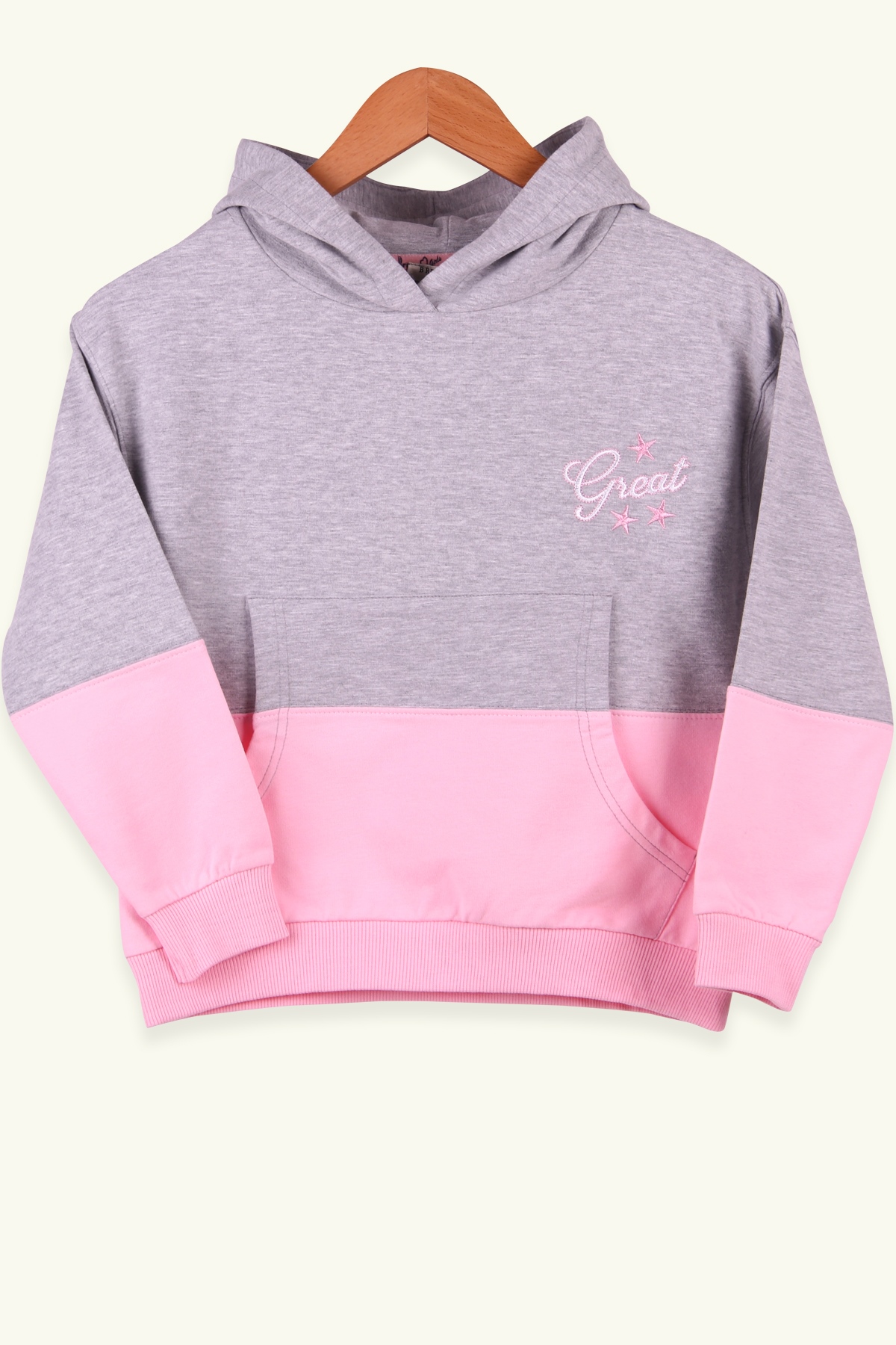 Breeze Kız Çocuk Sweatshirt Kanguru Cepli Pudra (8-14 Yaş)