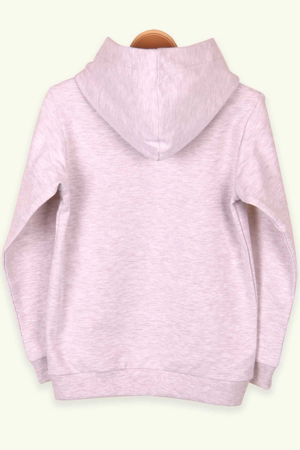 Breeze Kız Çocuk Sweatshirt Kapüşonlu Baskılı Bej (9-14 Yaş)