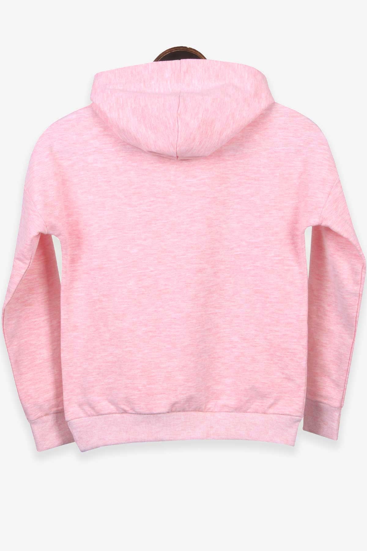 Breeze Kız Çocuk Sweatshirt Kapüşonlu Baskılı Somon Melanj (9-14 Yaş)