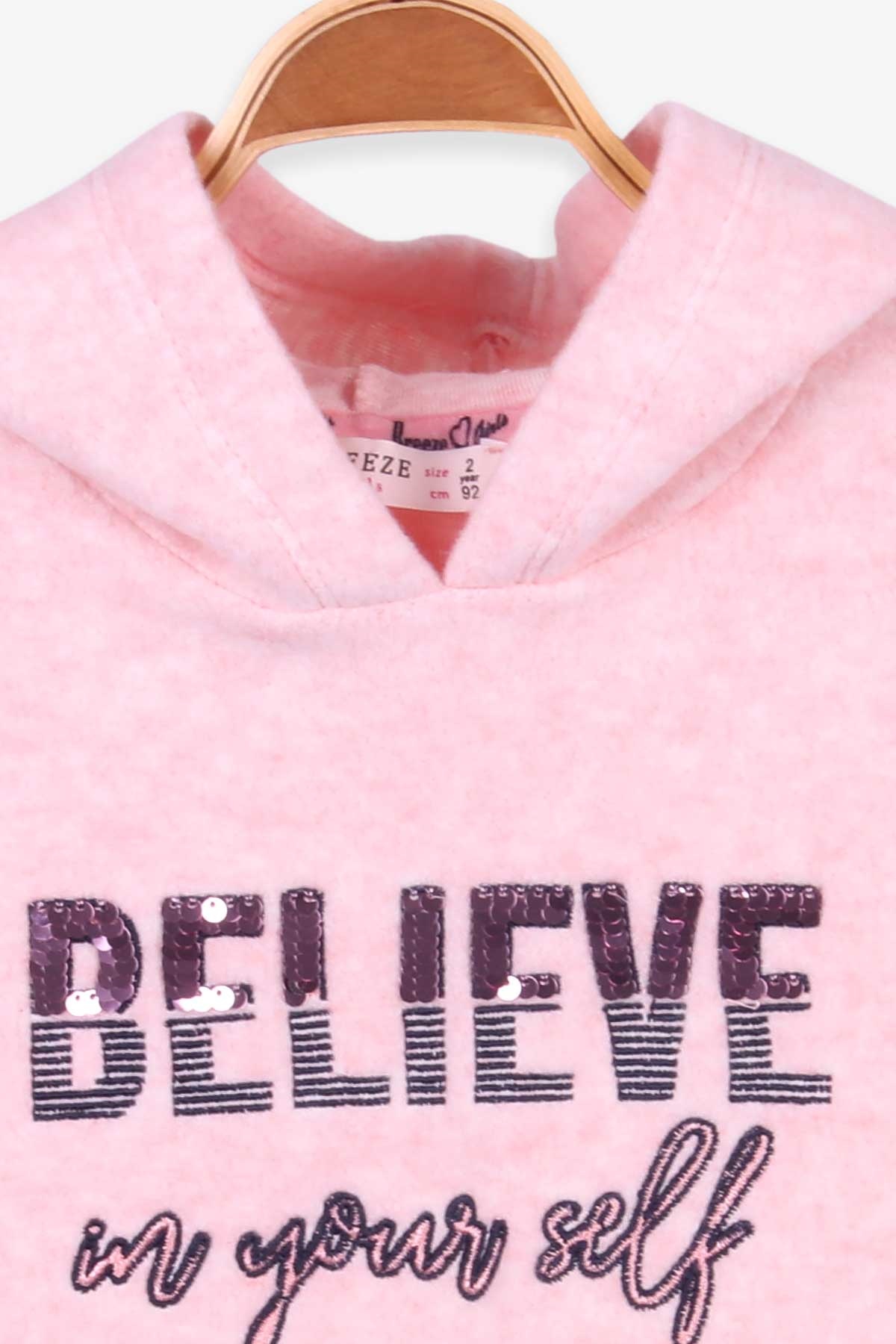 Breeze Kız Çocuk Sweatshirt Kapüşonlu Somon Melanj (2-14 Yaş)