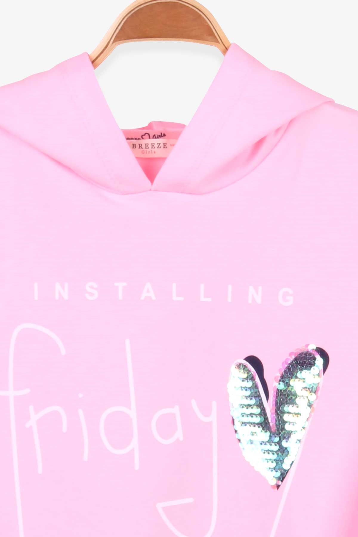 Breeze Kız Çocuk Sweatshirt Kapüşonlu Pudra (6-12 Yaş)
