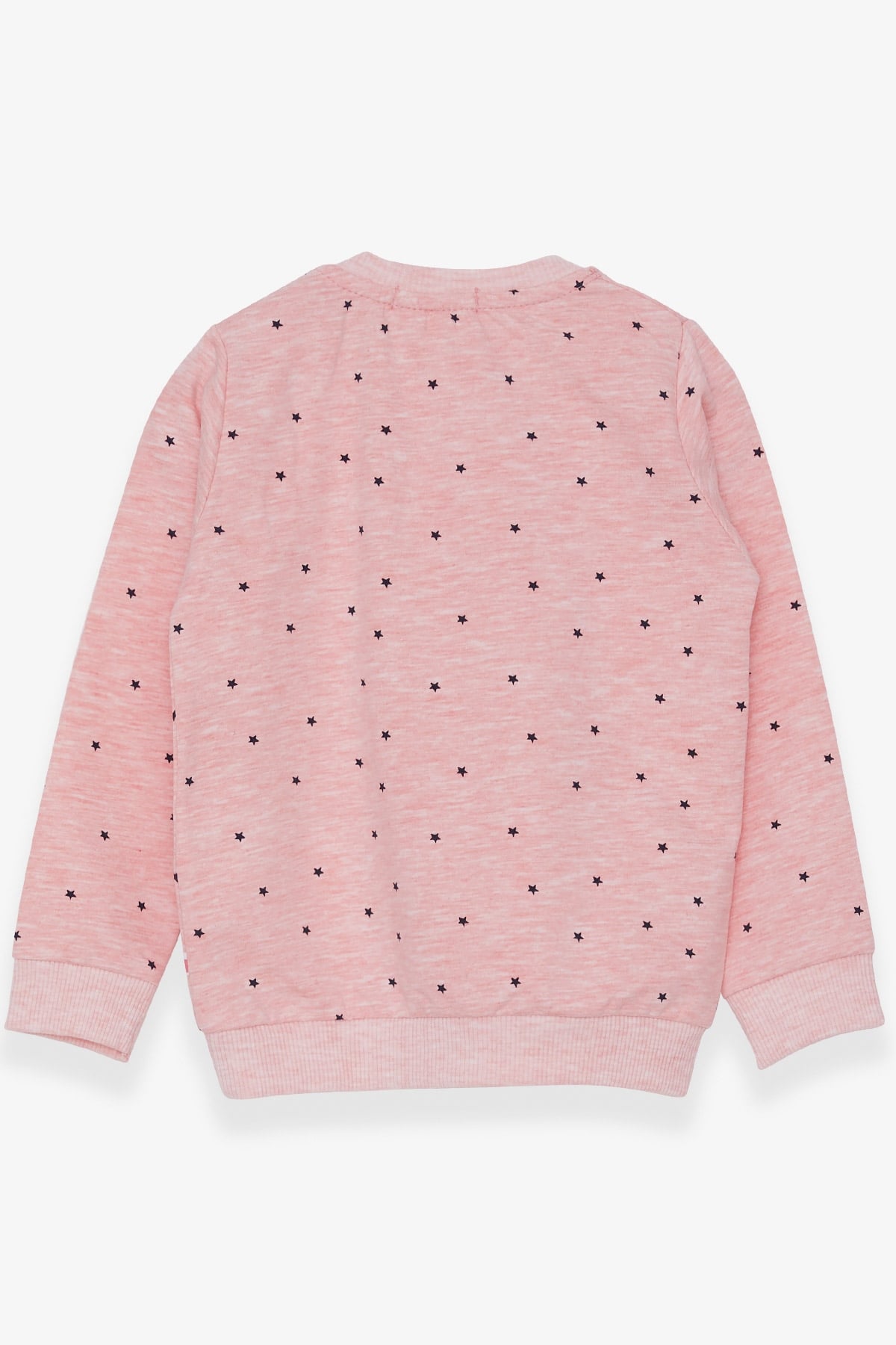 Breeze Kız Çocuk Sweatshirt Kedicik Baskılı Somon Melanj (2-6 Yaş)