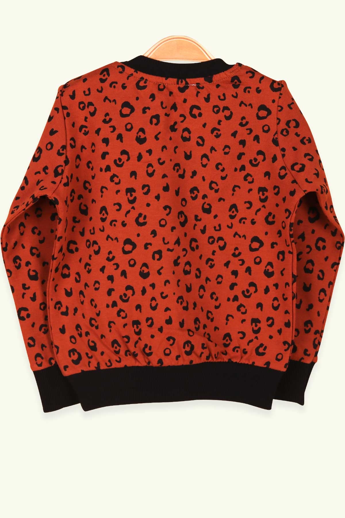 Breeze Kız Çocuk Sweatshirt Leopar Desenli Tarçın (2-5 Yaş)