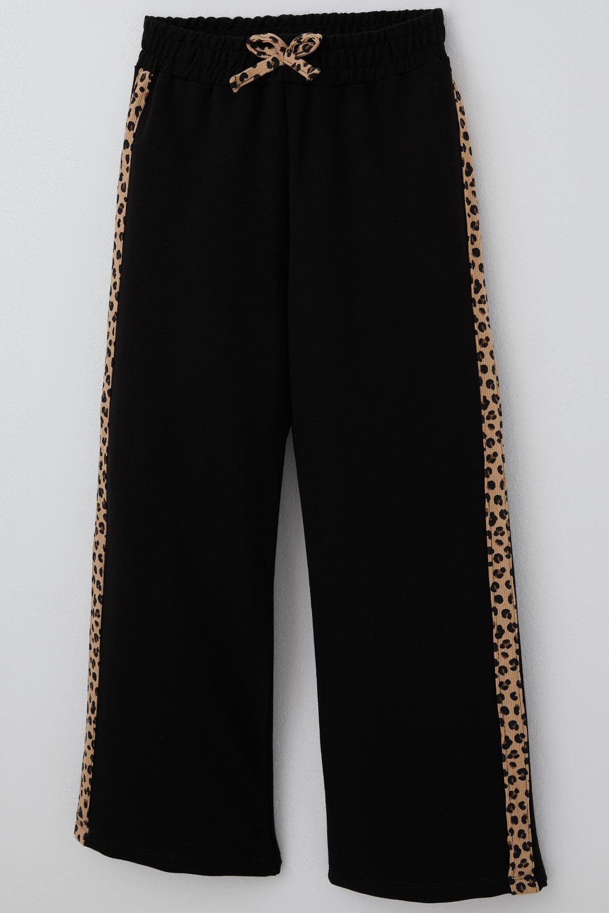 Breeze Kız Çocuk Sweatshirt Leopar Fiyonk Aksesuarlı Krem (5-9 Yaş)