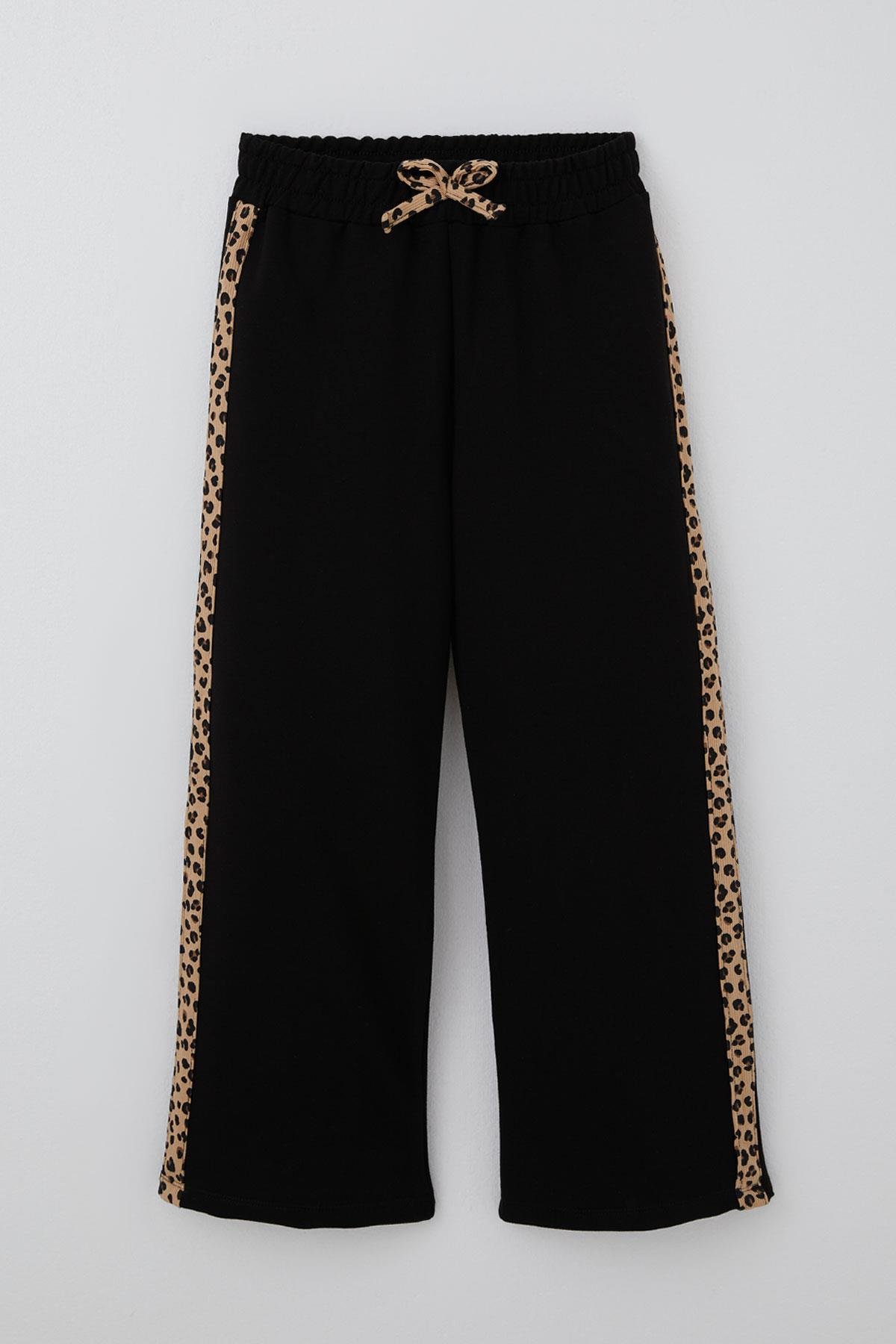 Breeze Kız Çocuk Sweatshirt Leopar Fiyonk Aksesuarlı Krem (5-9 Yaş)