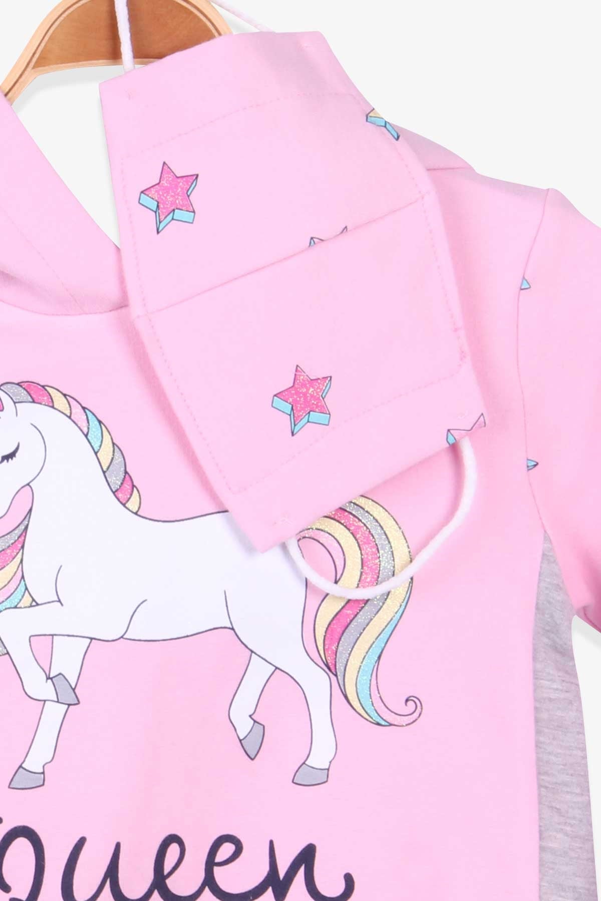 Breeze Kız Çocuk Sweatshirt Maskeli Unicorn Pudra (2-6 Yaş)