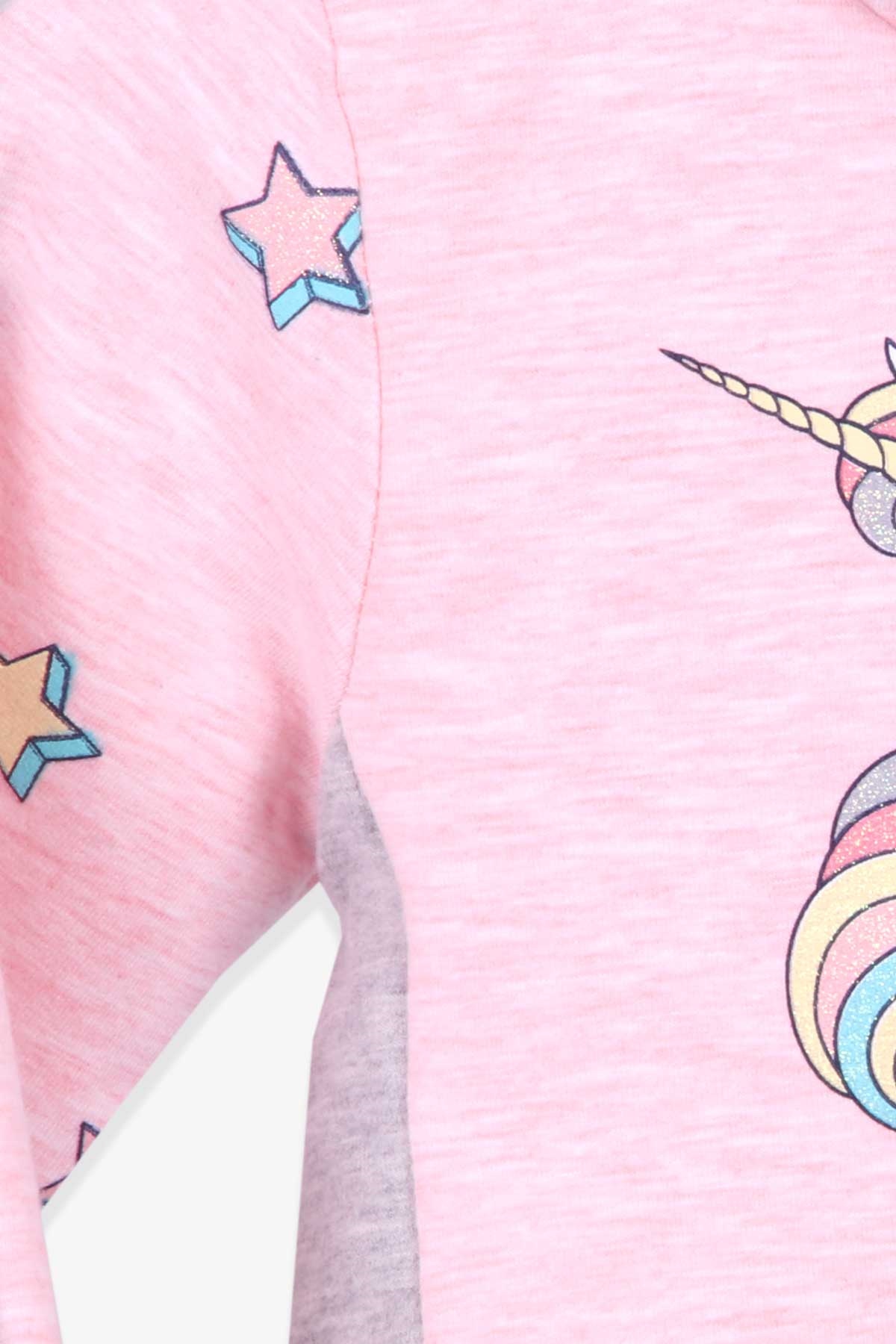 Breeze Kız Çocuk Sweatshirt Maskeli Unicorn Somon Melanj (2-6 Yaş)