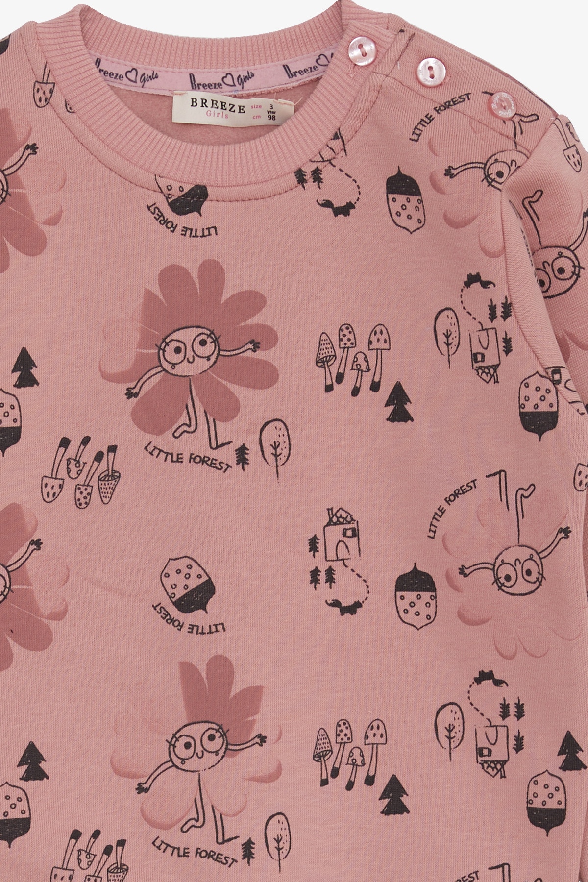 Breeze Kız Çocuk Sweatshirt Mutlu Papatya Desenli (1.5-5 Yaş)