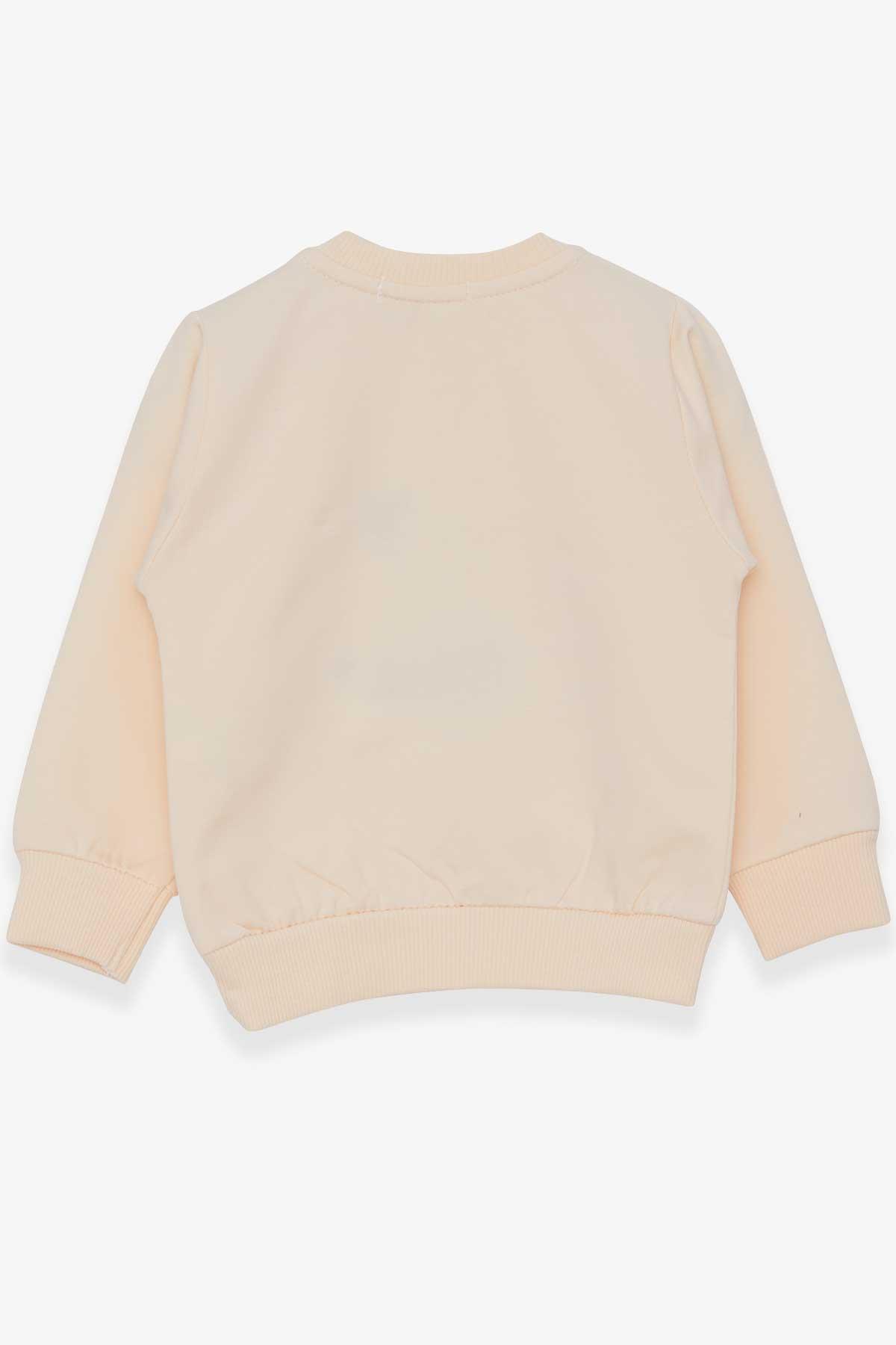 Breeze Kız Çocuk Sweatshirt Nakışlı Pullu Krem (1-3 Yaş)