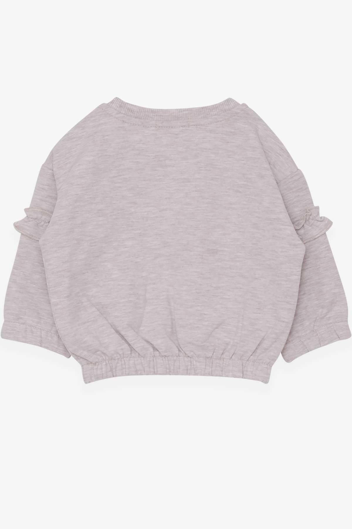 Breeze Kız Çocuk Sweatshirt Okul Temalı Bej Melanj (1-4 Yaş)