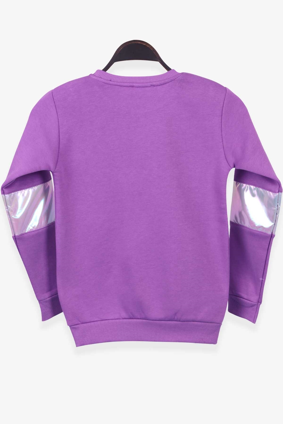 Breeze Kız Çocuk Sweatshirt Parlak Yazı Nakışlı Mor (8-14 Yaş)