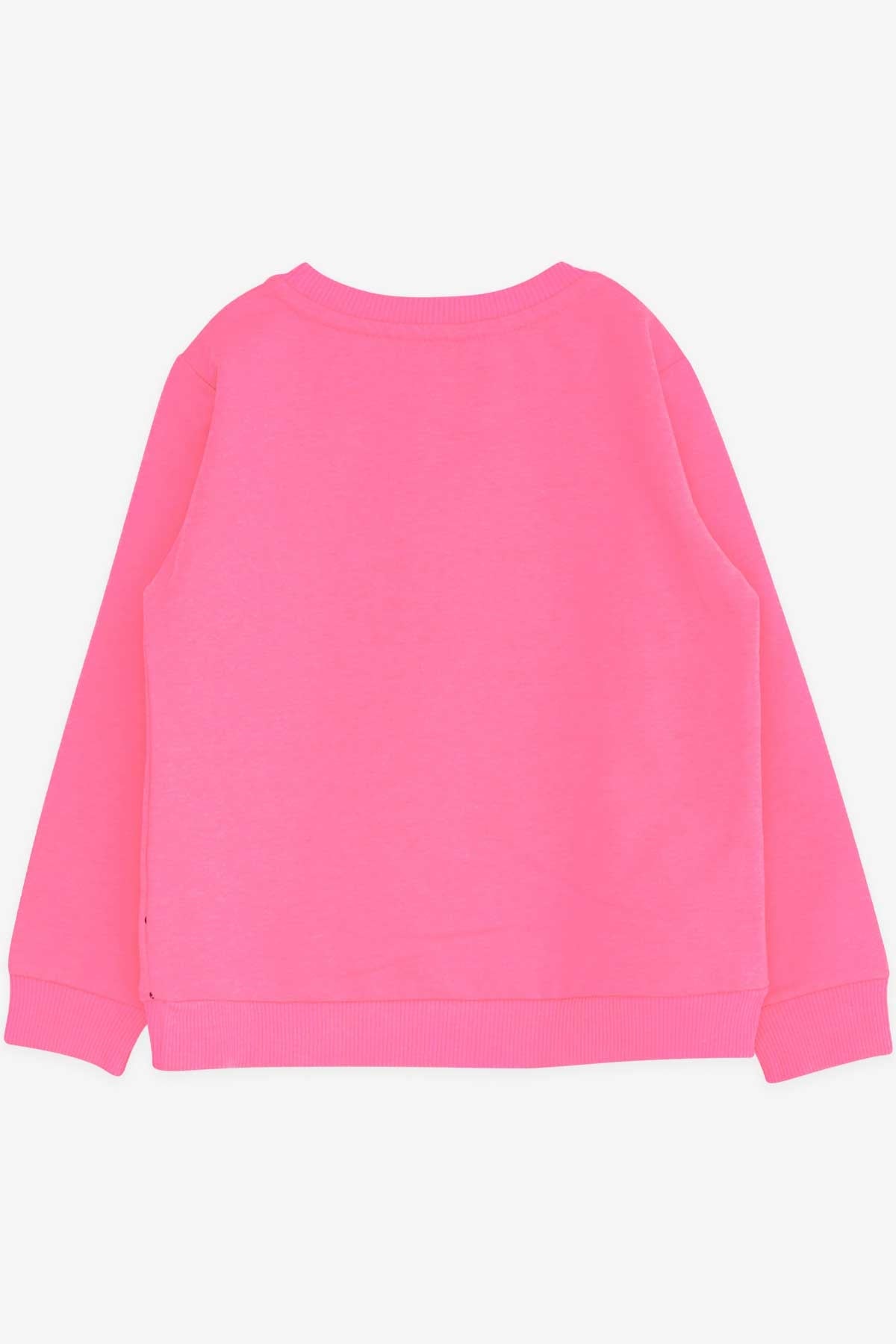 Breeze Kız Çocuk Sweatshirt Puantiyeli Baskılı Neon Pembe (4-8 Yaş)