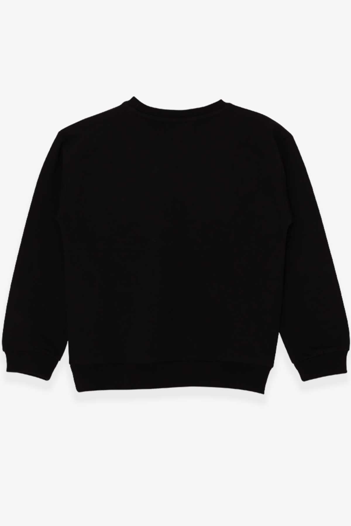Breeze Kız Çocuk Sweatshirt Pullu Baskılı Siyah (9-14 Yaş)