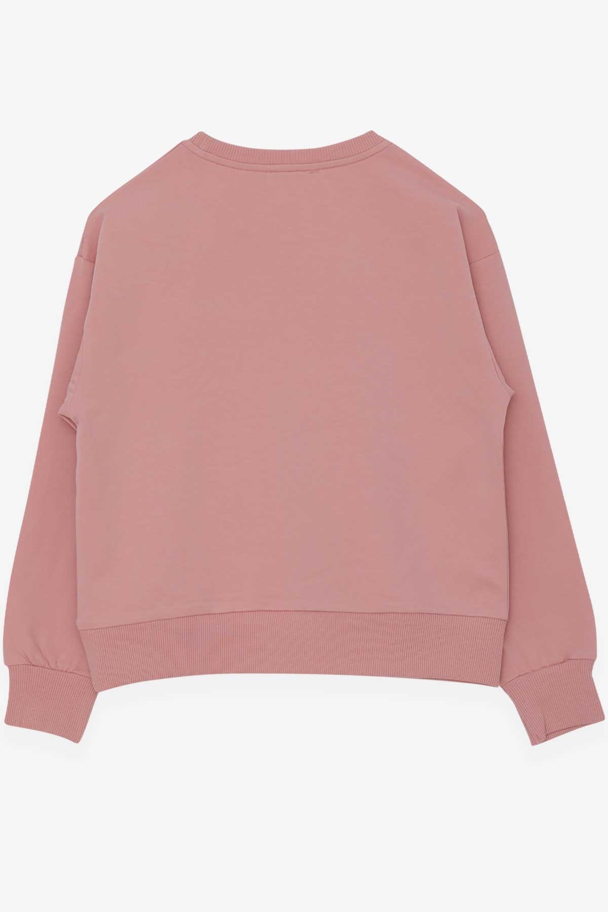 Breeze Kız Çocuk Sweatshirt Pullu Kız Baskılı Somon (8-14 Yaş)