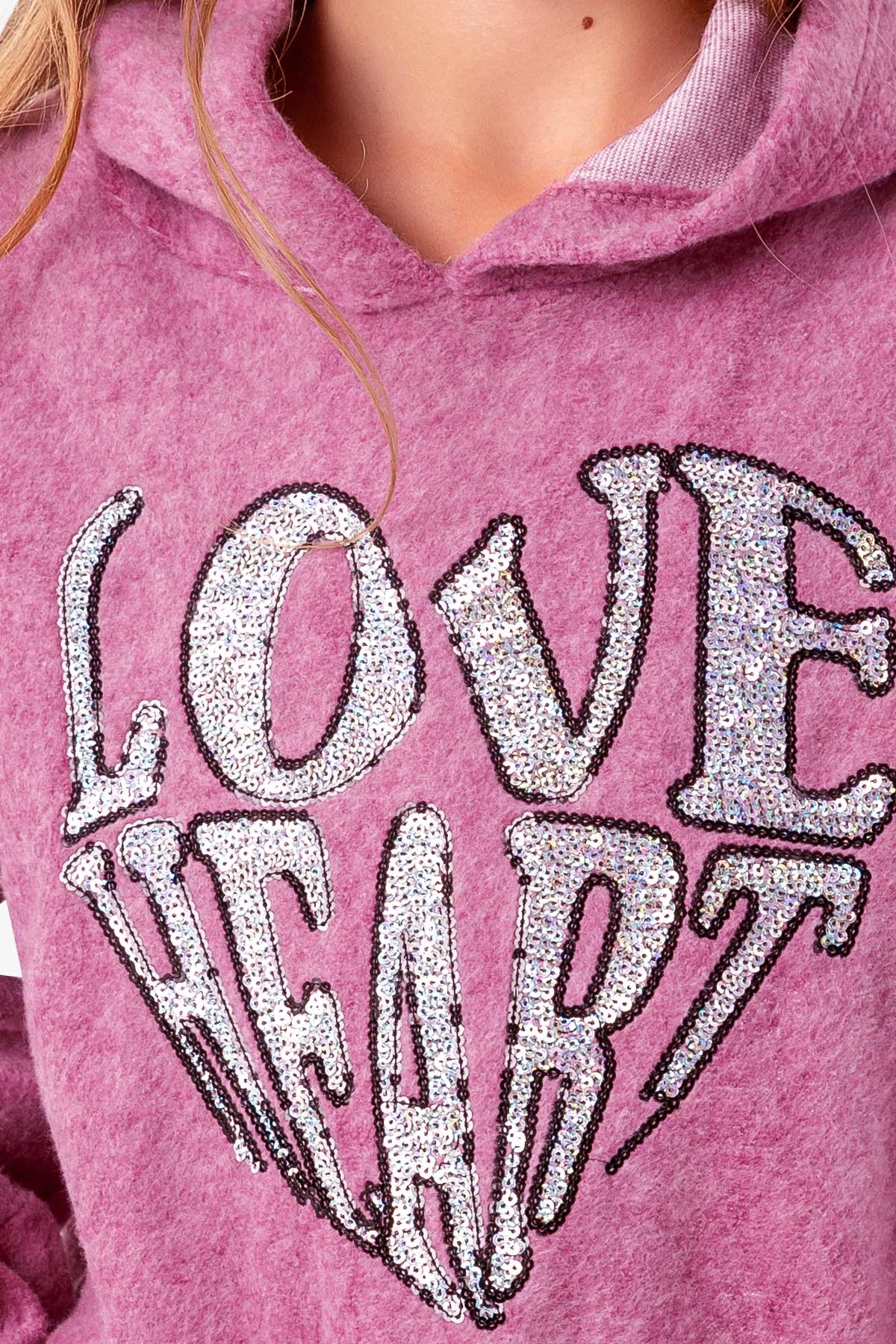 Breeze Kız Çocuk Sweatshirt Pullu Nakışlı Gülkurusu (2-6 Yaş)