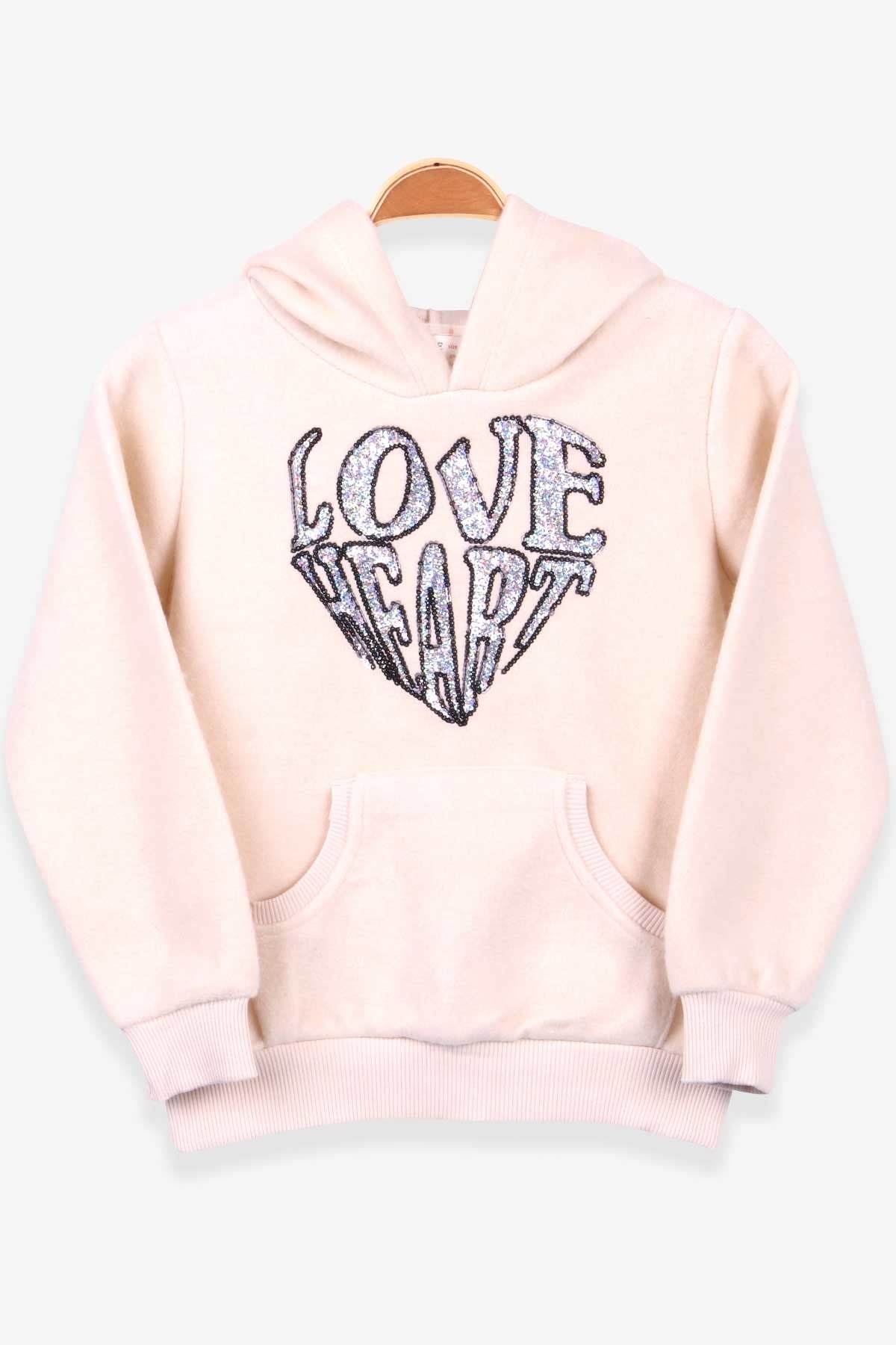Breeze Kız Çocuk Sweatshirt Pullu Nakışlı Krem (2-6 Yaş)