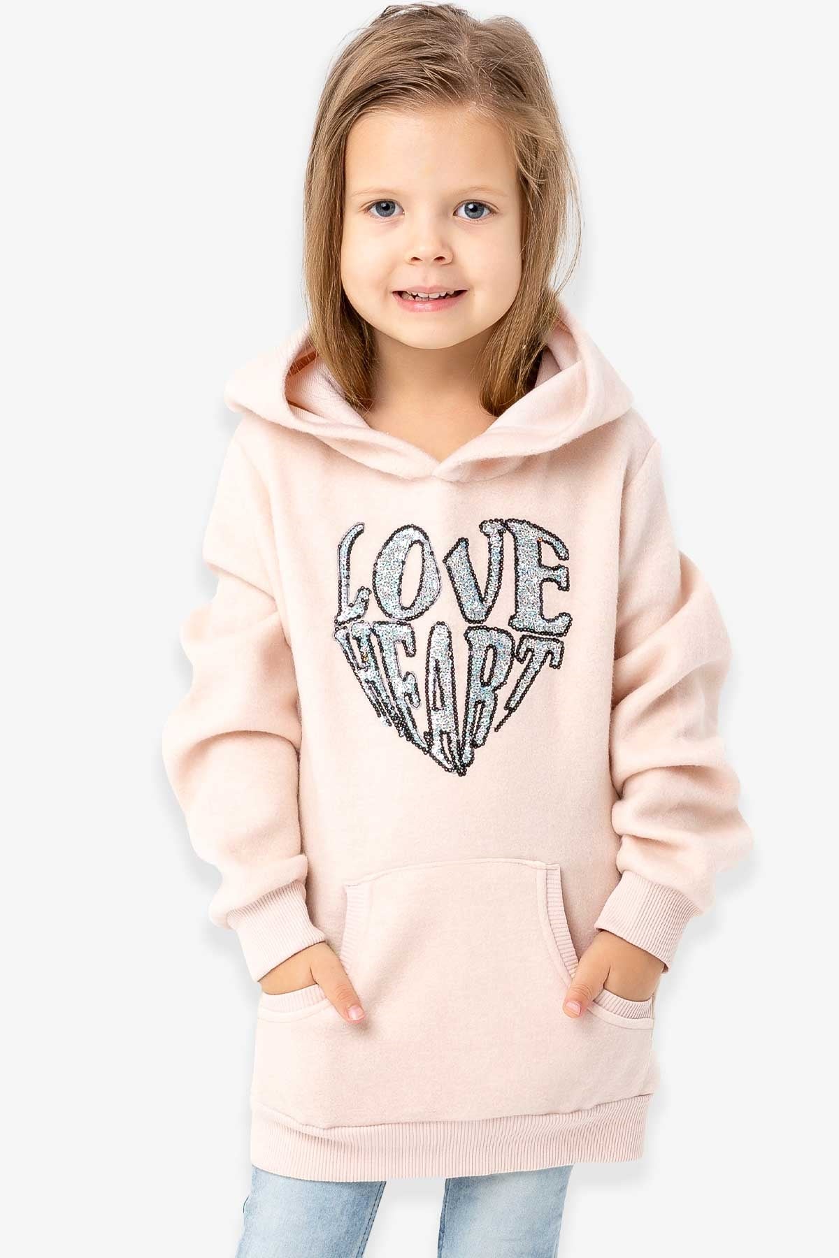 Breeze Kız Çocuk Sweatshirt Pullu Nakışlı Krem (2-6 Yaş)