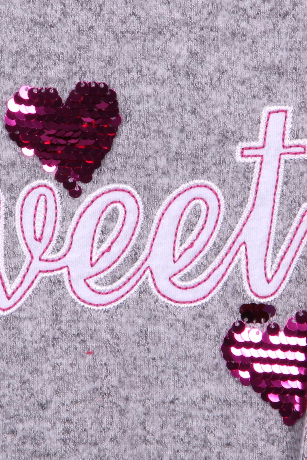 Breeze Kız Çocuk Sweatshirt Pullu Nakışlı Gri (3-8 Yaş)