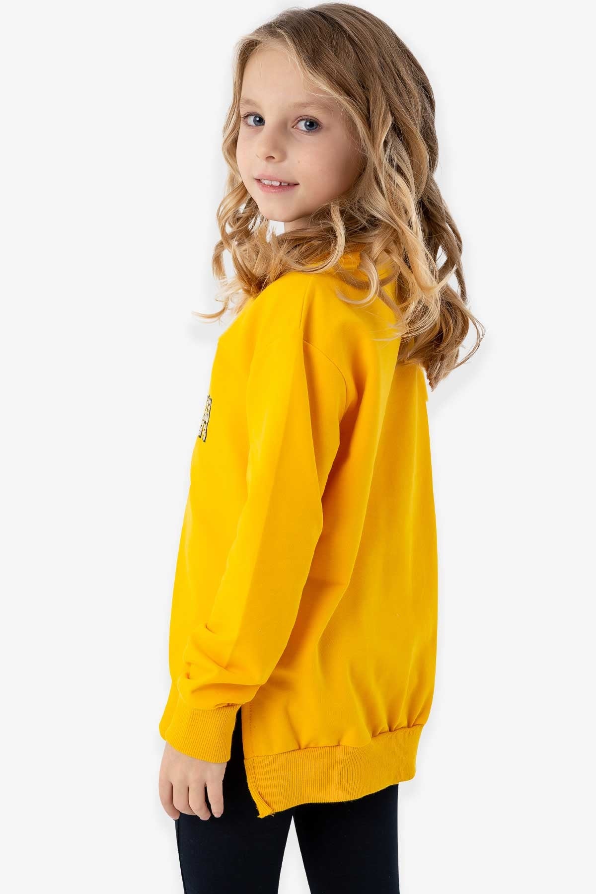 Breeze Kız Çocuk Sweatshirt Pullu Nakışlı Sarı (14 Yaş)