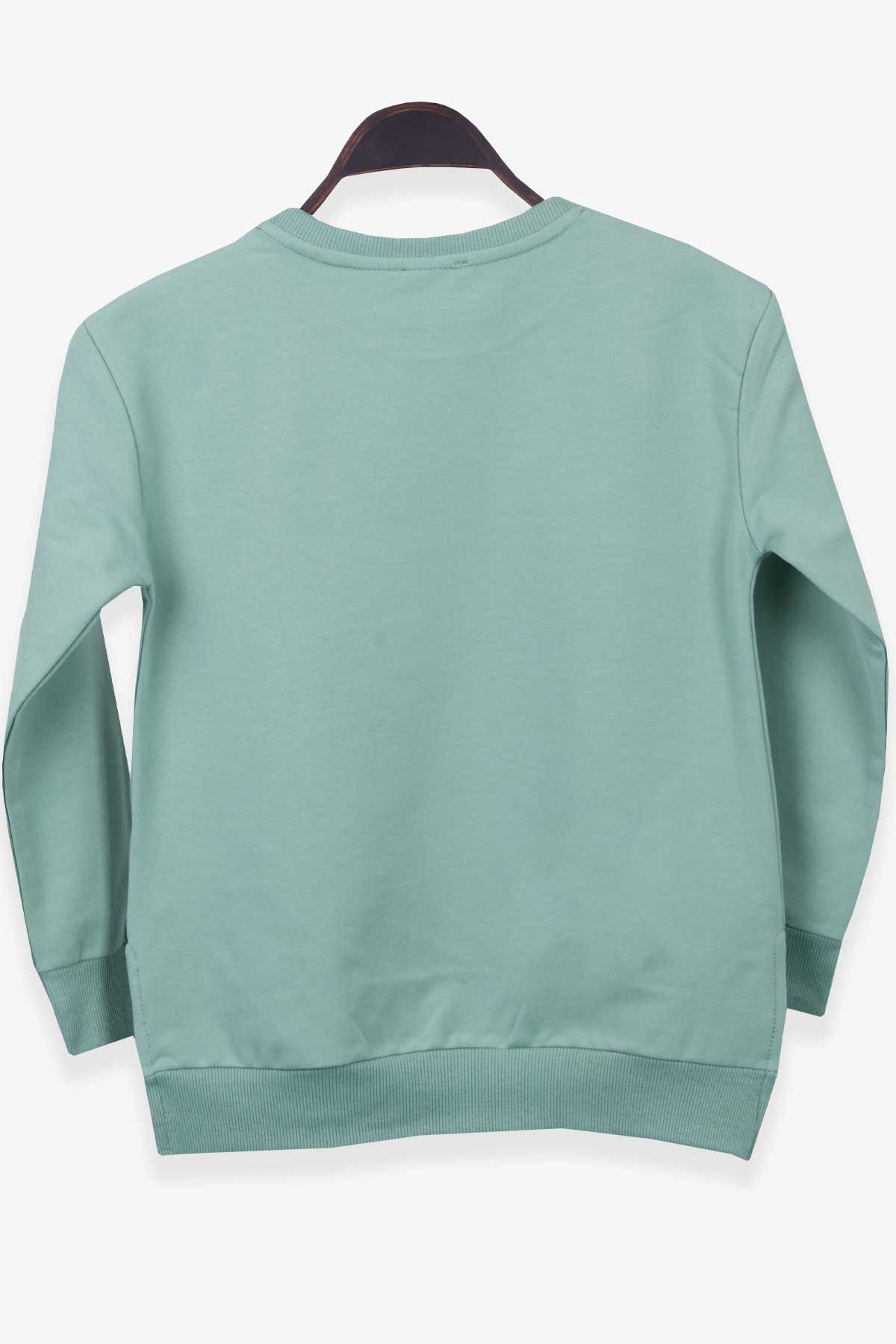 Breeze Kız Çocuk Sweatshirt Pullu Nakışlı Mint Yeşili (9-14 Yaş)