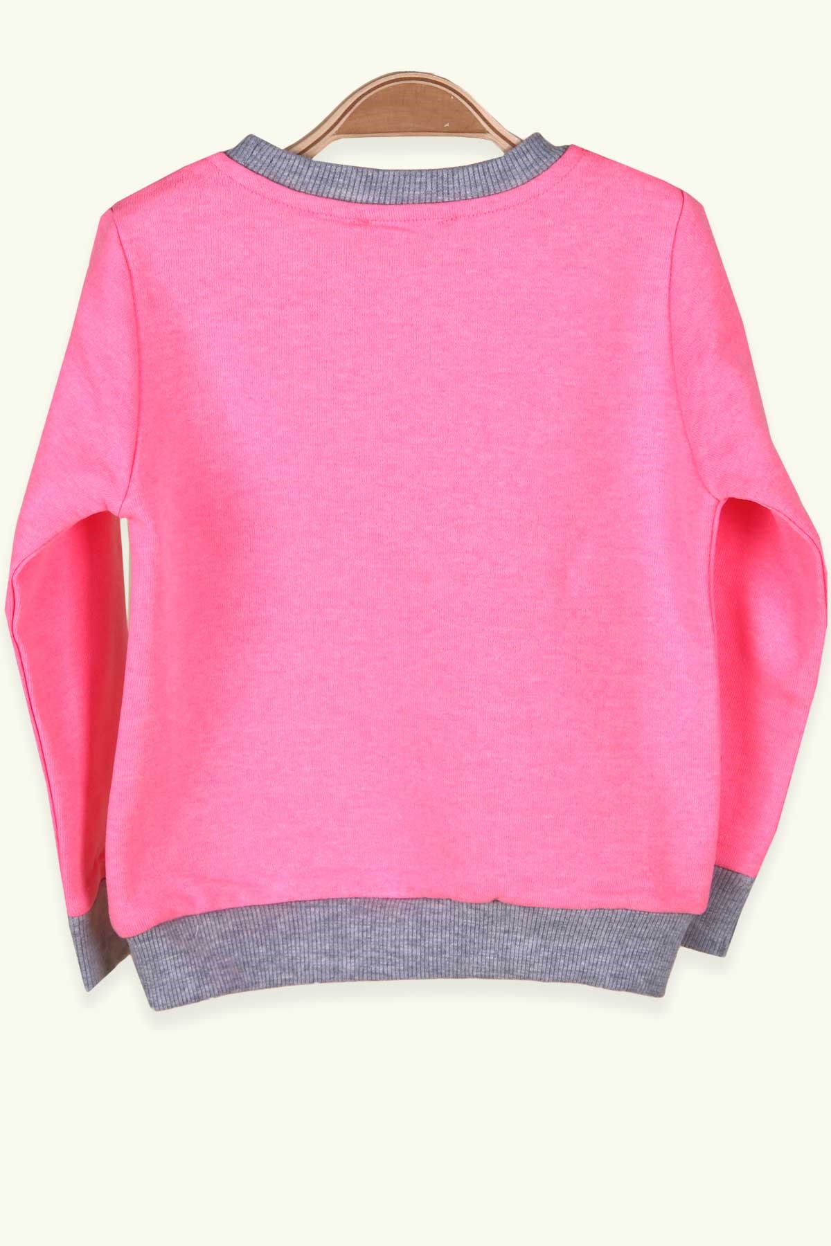 Breeze Kız Çocuk Sweatshirt Pullu Nakışlı Desenli Neon Pembe (1.5-5 Yaş)