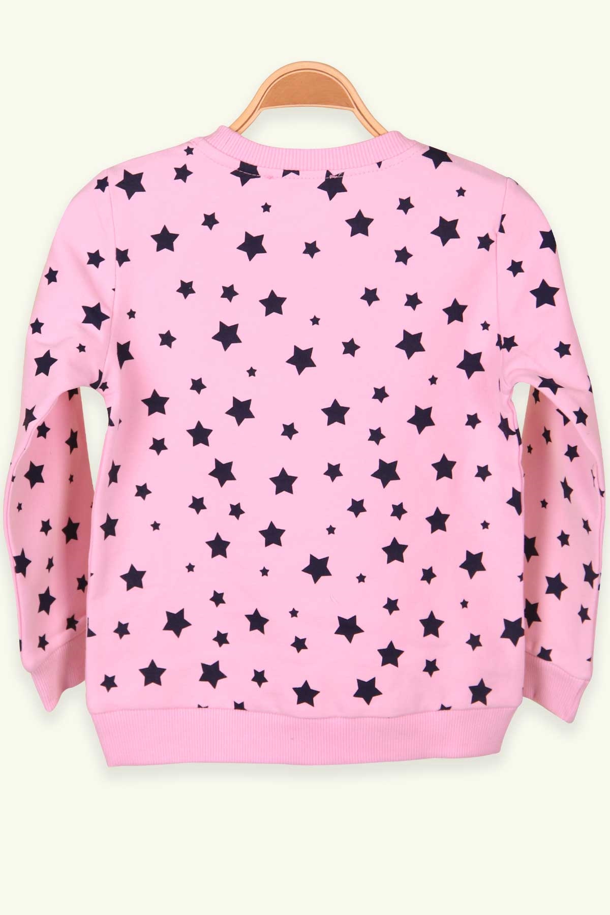 Breeze Kız Çocuk Sweatshirt Pullu Pudra (3-8 Yaş)