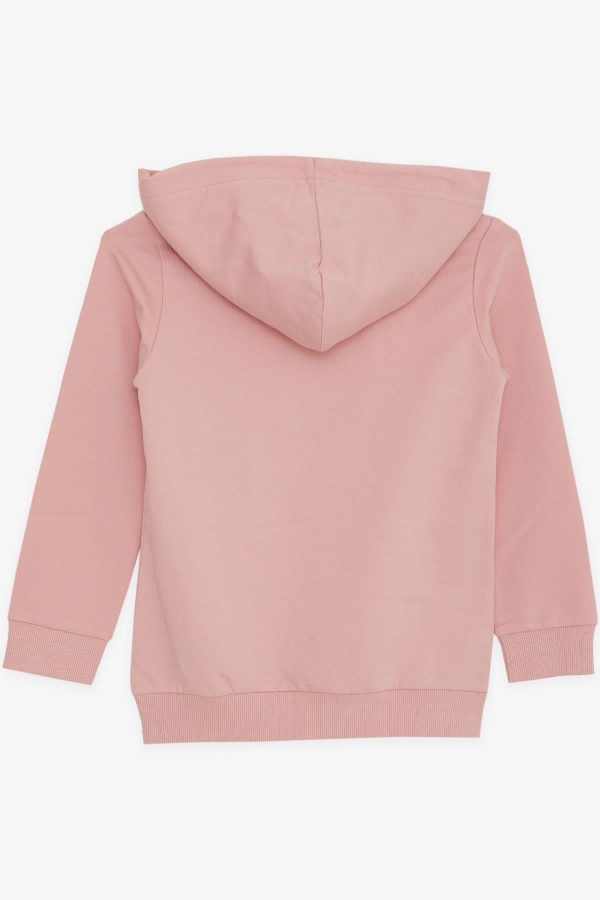 Breeze Kız Çocuk Sweatshirt Pullu Simli Gülenyüz Baskılı Gülkurusu (4-9 Yaş)