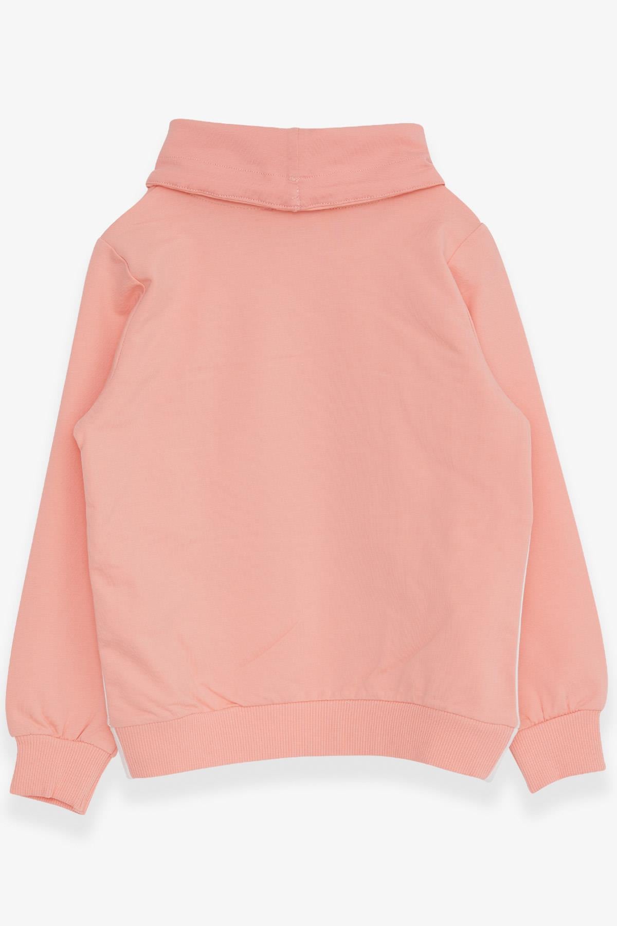 Breeze Kız Çocuk Sweatshirt Pullu Unicorn Baskılı Somon (3-8 Yaş)