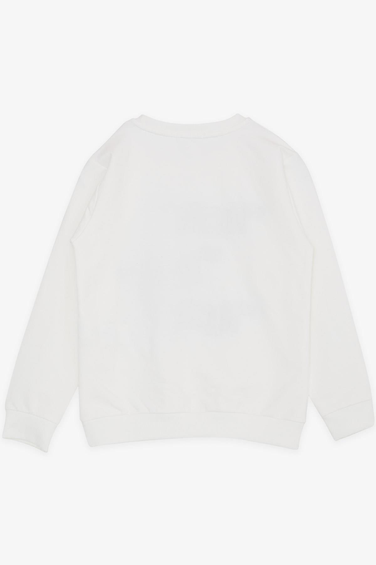 Breeze Kız Çocuk Sweatshirt Pullu Yazı Baskılı Ekru (8-14 Yaş)