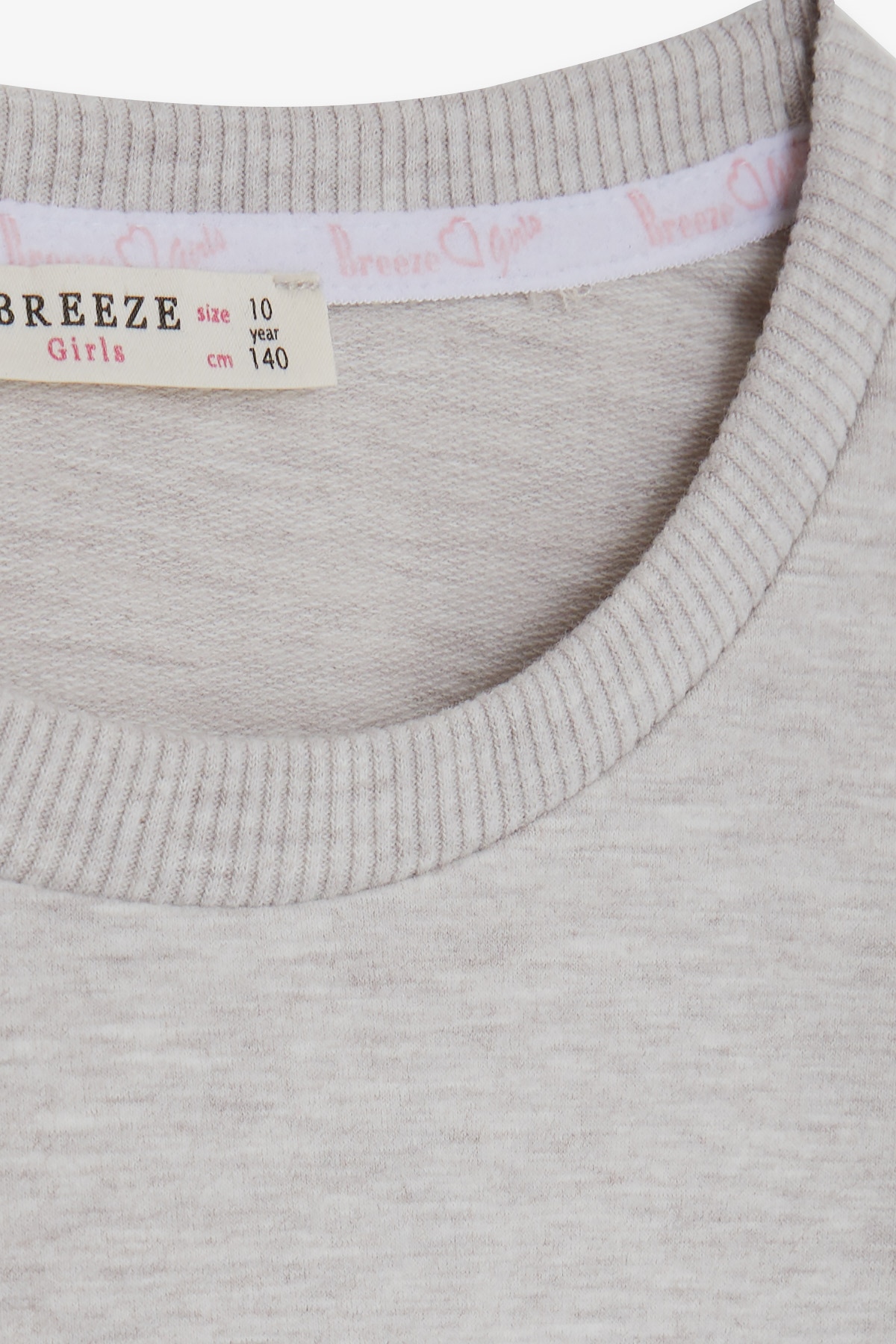 Breeze Kız Çocuk Sweatshirt Şaşkın Kız Baskılı Bej Melanj (9-14 Yaş)