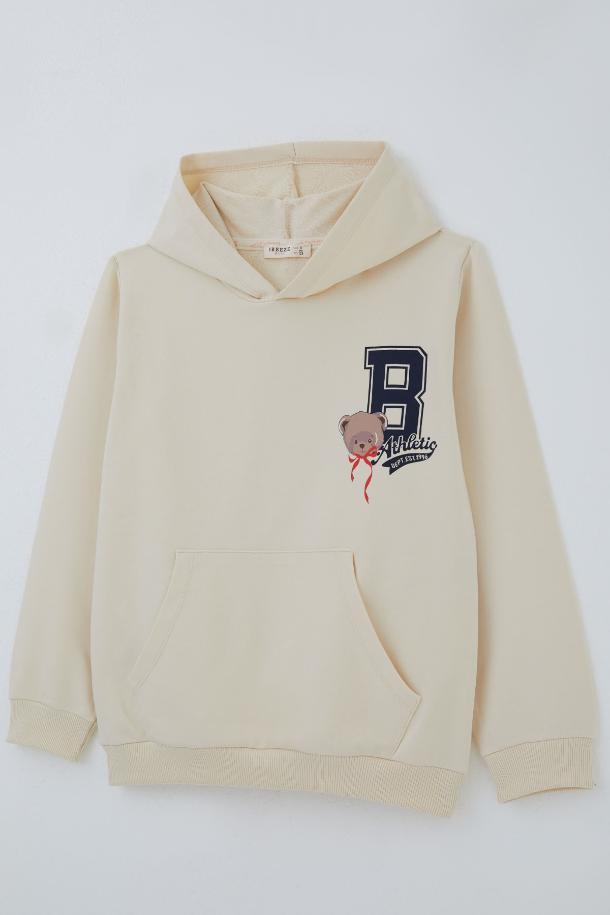 Breeze Kız Çocuk Sweatshirt Sevimli Ayıcıklar Baskılı Sırt Baskı Detaylı Krem (8-14 Yaş)