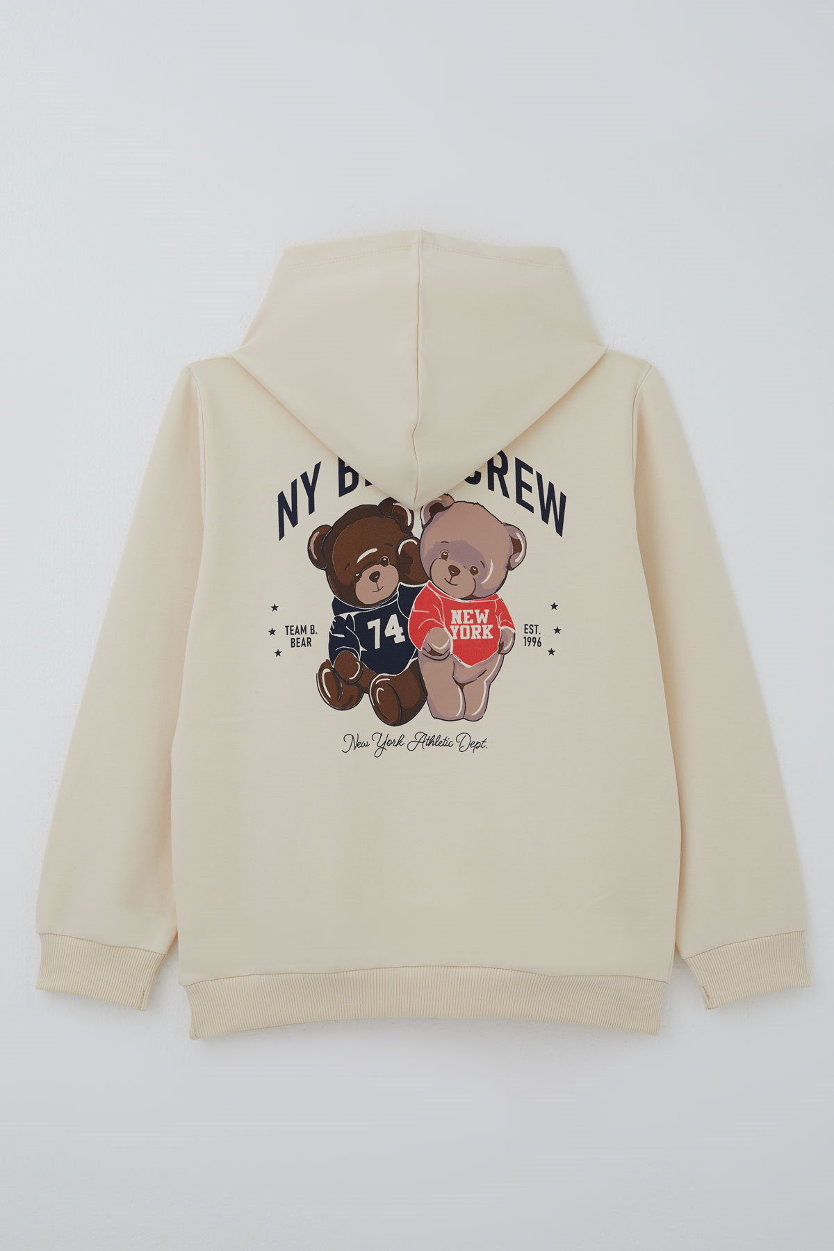 Breeze Kız Çocuk Sweatshirt Sevimli Ayıcıklar Baskılı Sırt Baskı Detaylı Krem (8-14 Yaş)