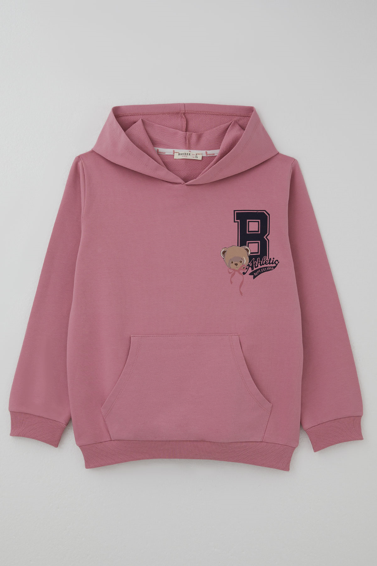 Breeze Kız Çocuk Sweatshirt Sevimli Ayıcıklar Baskılı Sırt Baskı Detaylı Gülkurusu (8-14 Yaş)