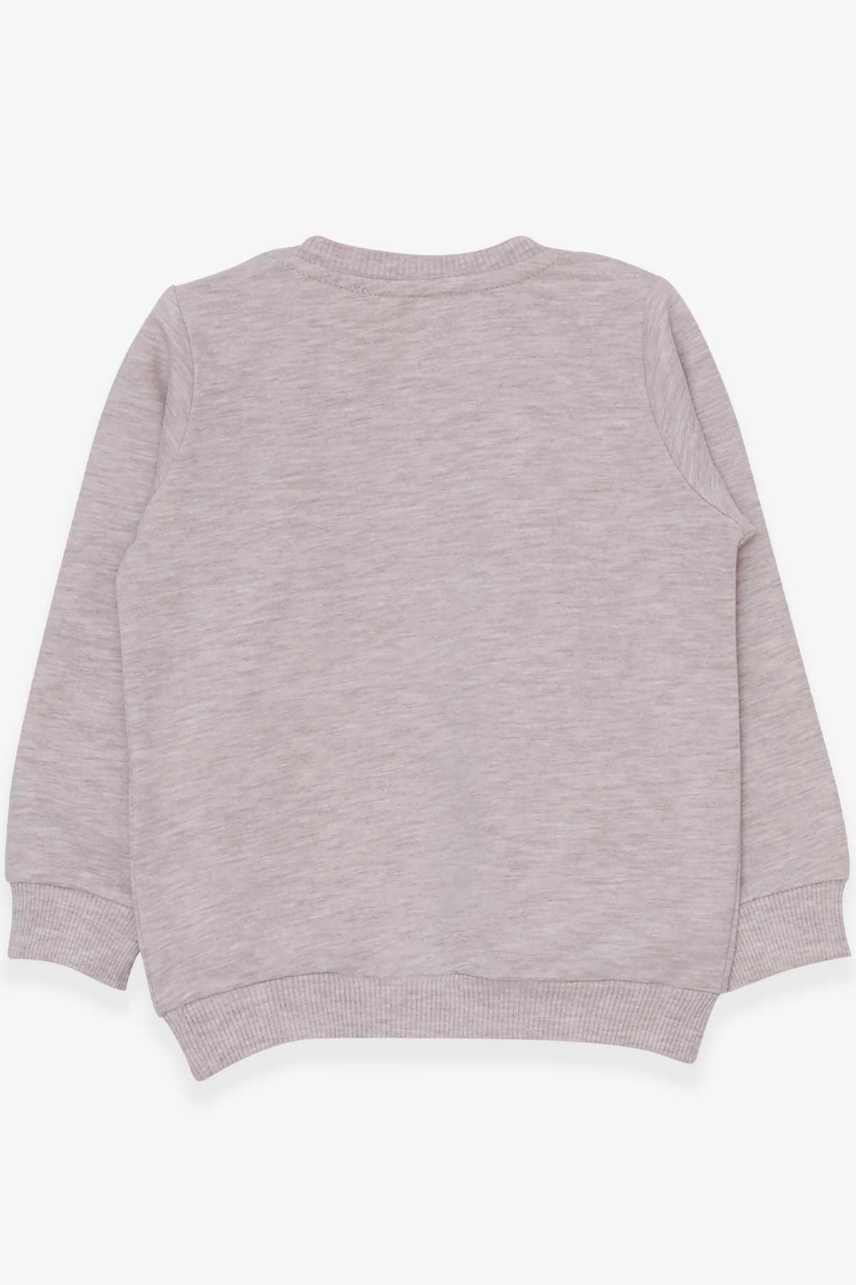 Breeze Kız Çocuk Sweatshirt Sevimli Hayvancıklar Baskılı Bej Melanj (1.5-5 Yaş)