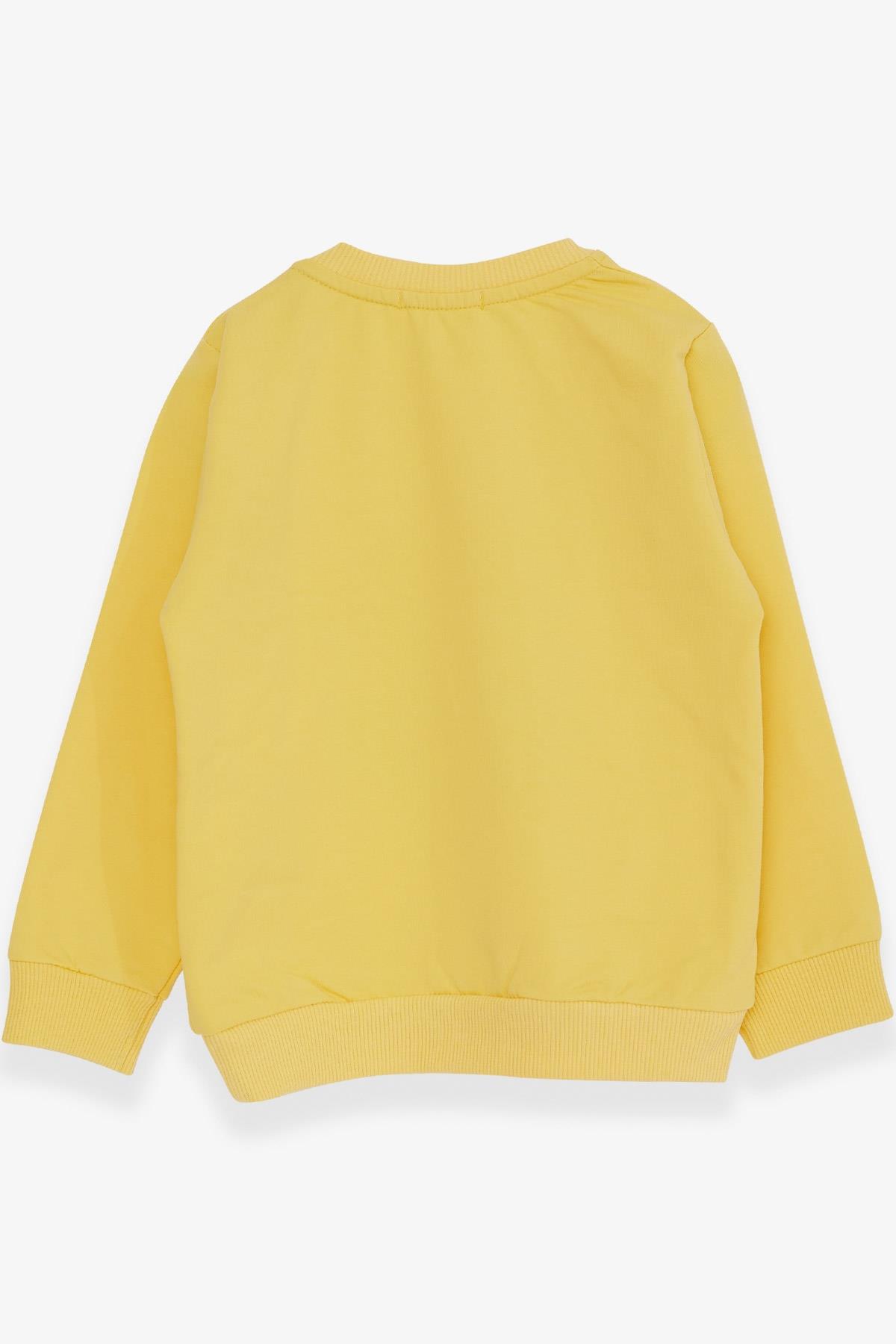 Breeze Kız Çocuk Sweatshirt Sevimli Kız Baskılı Sarı (1.5-5 Yaş)