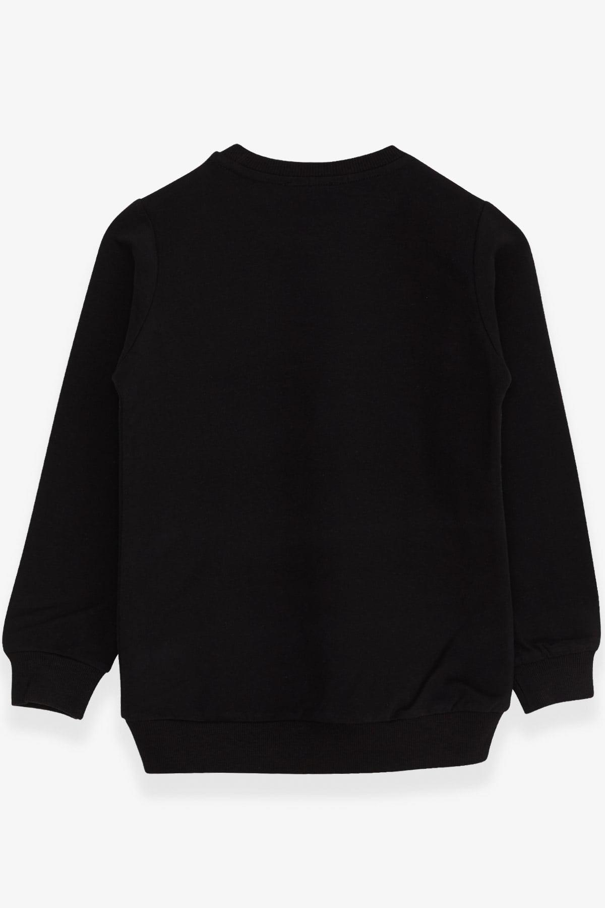 Breeze Kız Çocuk Sweatshirt Simli Pullu Yazı Baskılı Siyah (8-12 Yaş)