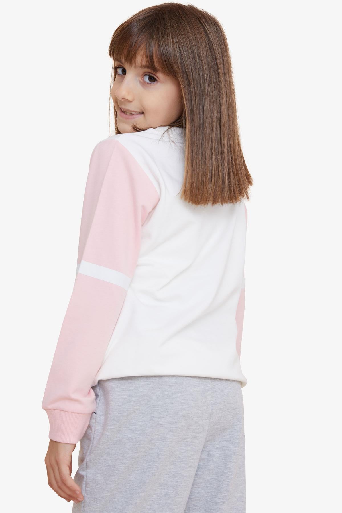 Breeze Kız Çocuk Sweatshirt Simli Yazı Baskılı Ekru (8-14 Yaş)