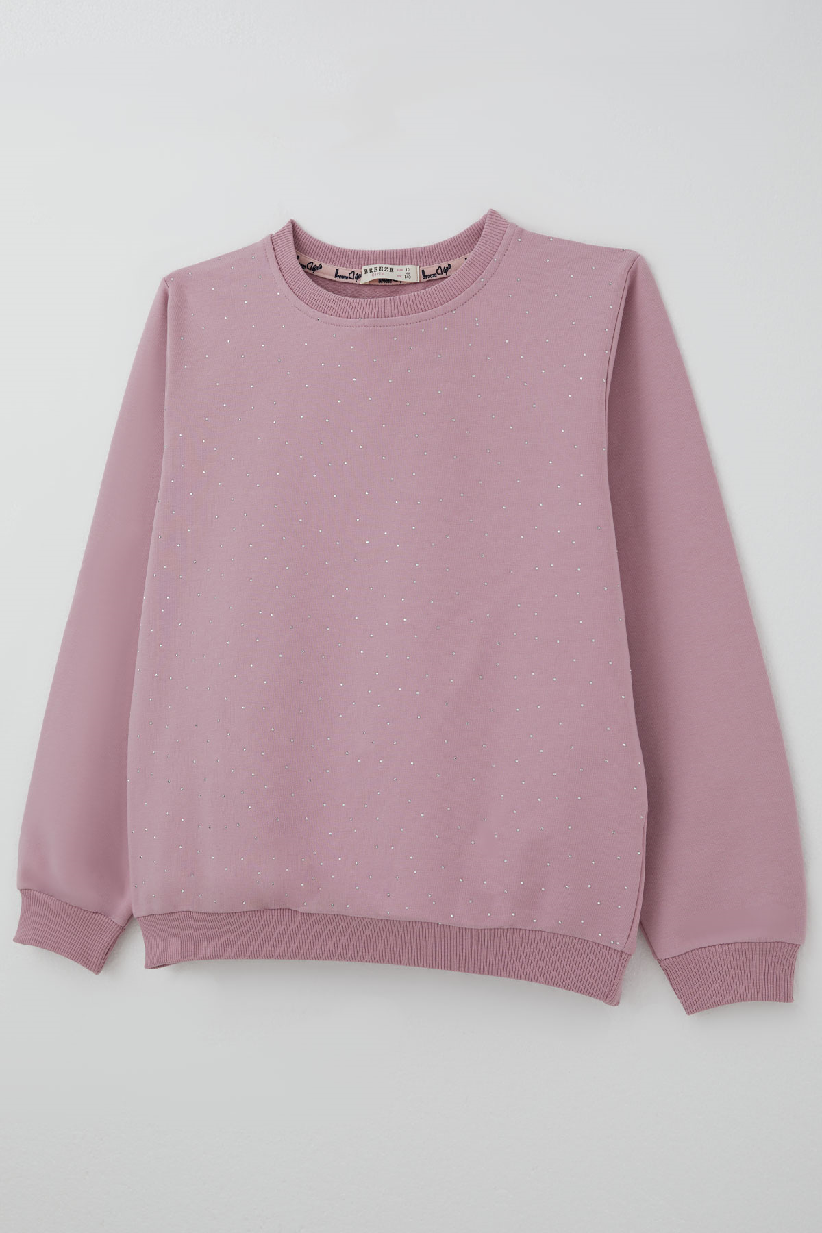 Breeze Kız Çocuk Sweatshirt Taş Aksesuarlı Gülkurusu (9-14 Yaş)