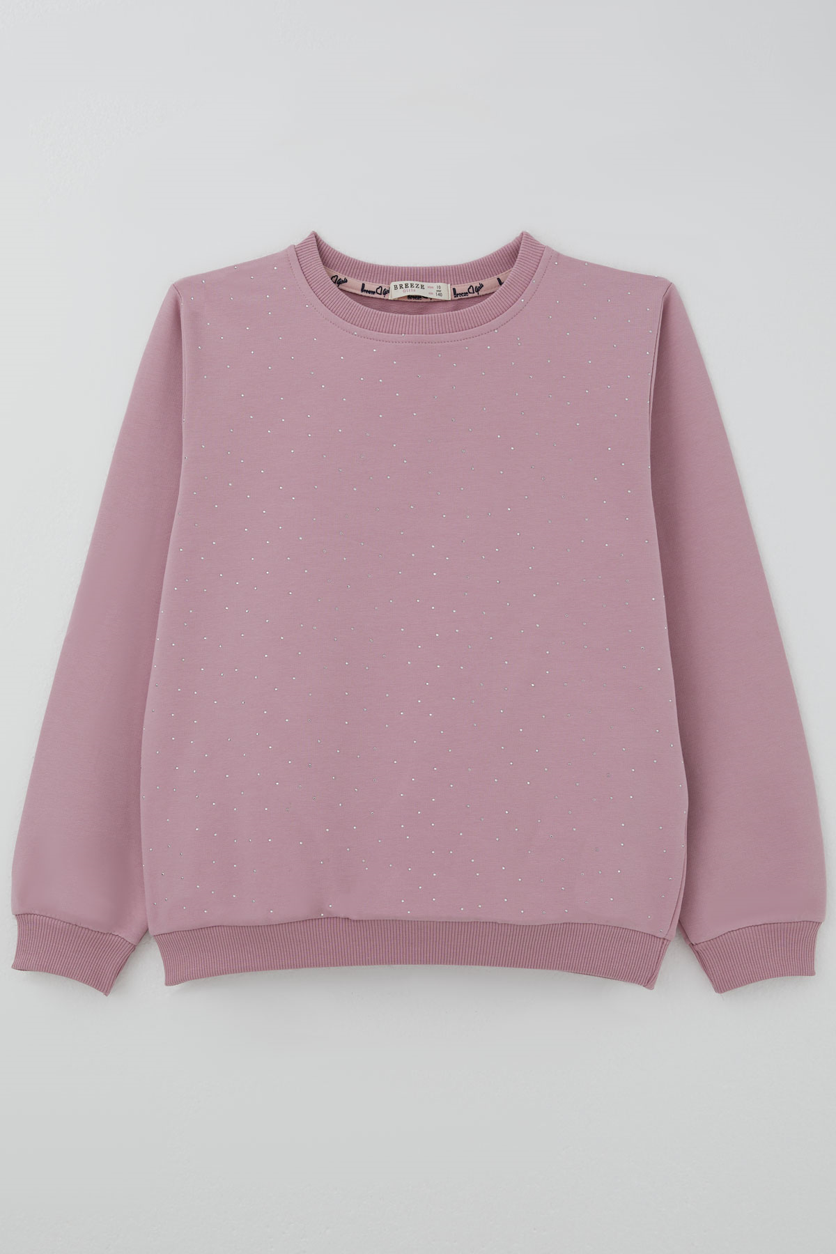 Breeze Kız Çocuk Sweatshirt Taş Aksesuarlı Gülkurusu (9-14 Yaş)