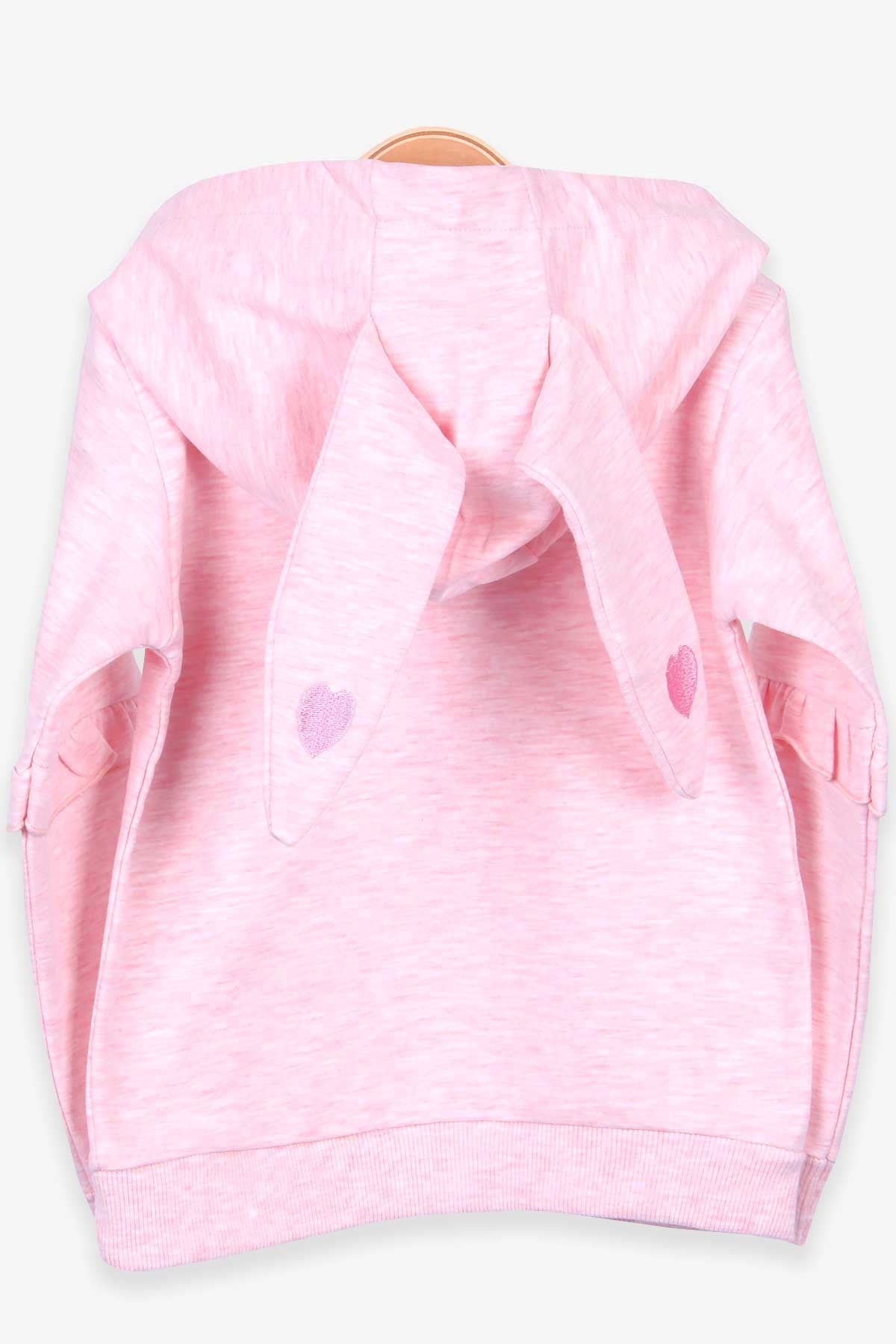 Breeze Kız Çocuk Sweatshirt Tavşan Baskılı Somon Melanj (1.5-5 Yaş)