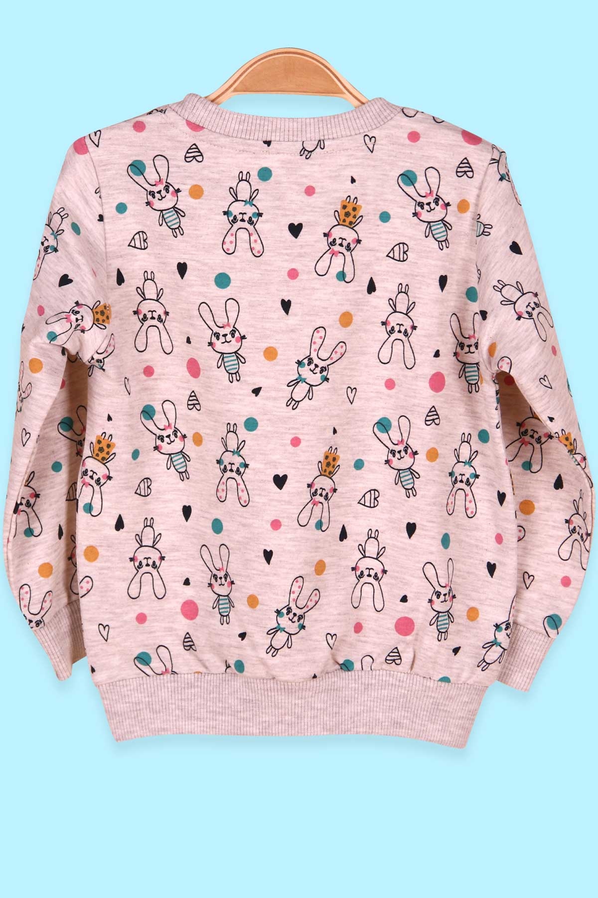 Breeze Kız Çocuk Sweatshirt Tavşan Desenli Krem (1.5-5 Yaş)