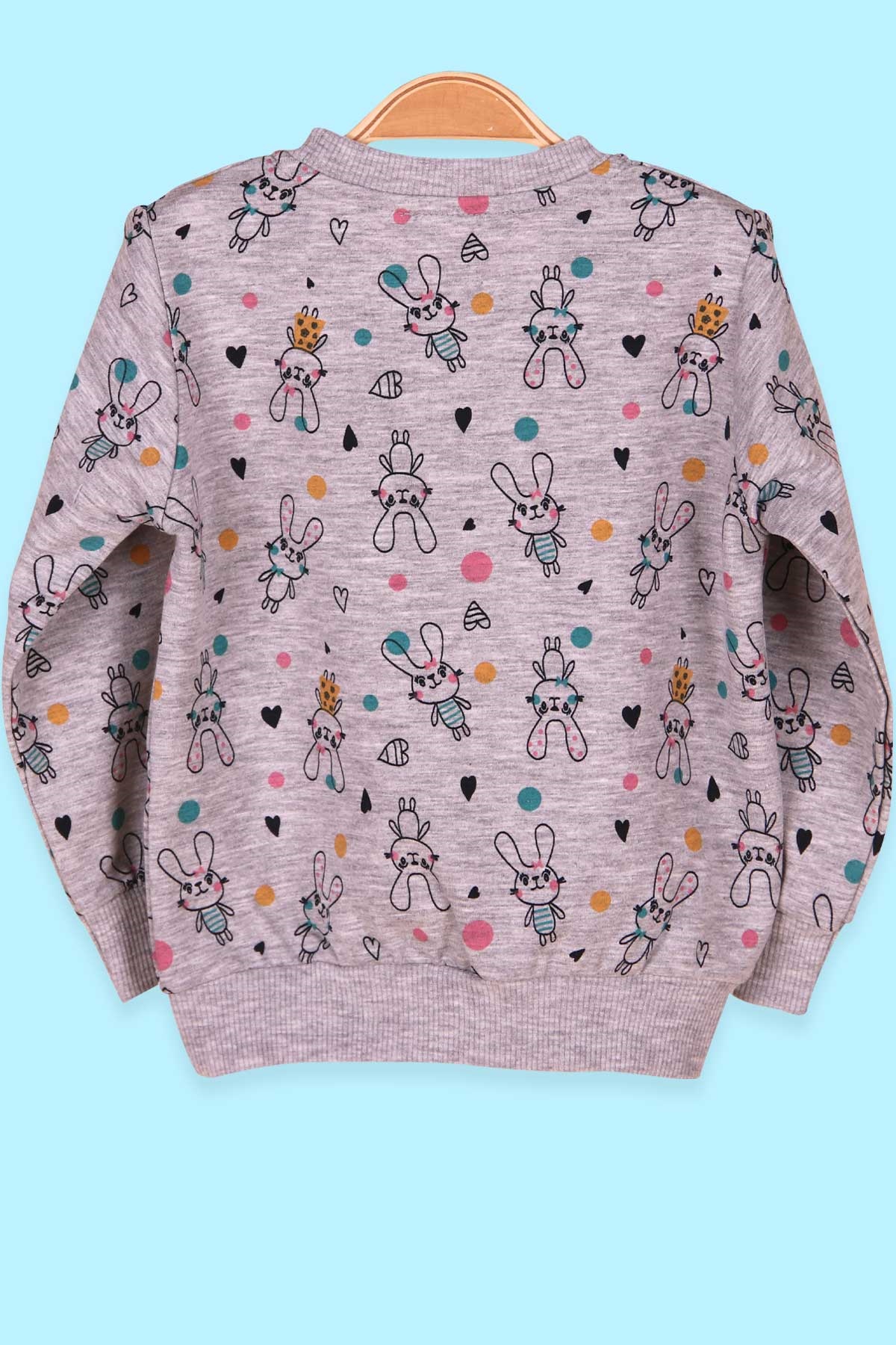 Breeze Kız Çocuk Sweatshirt Tavşan Desenli Gri (1.5-5 Yaş)