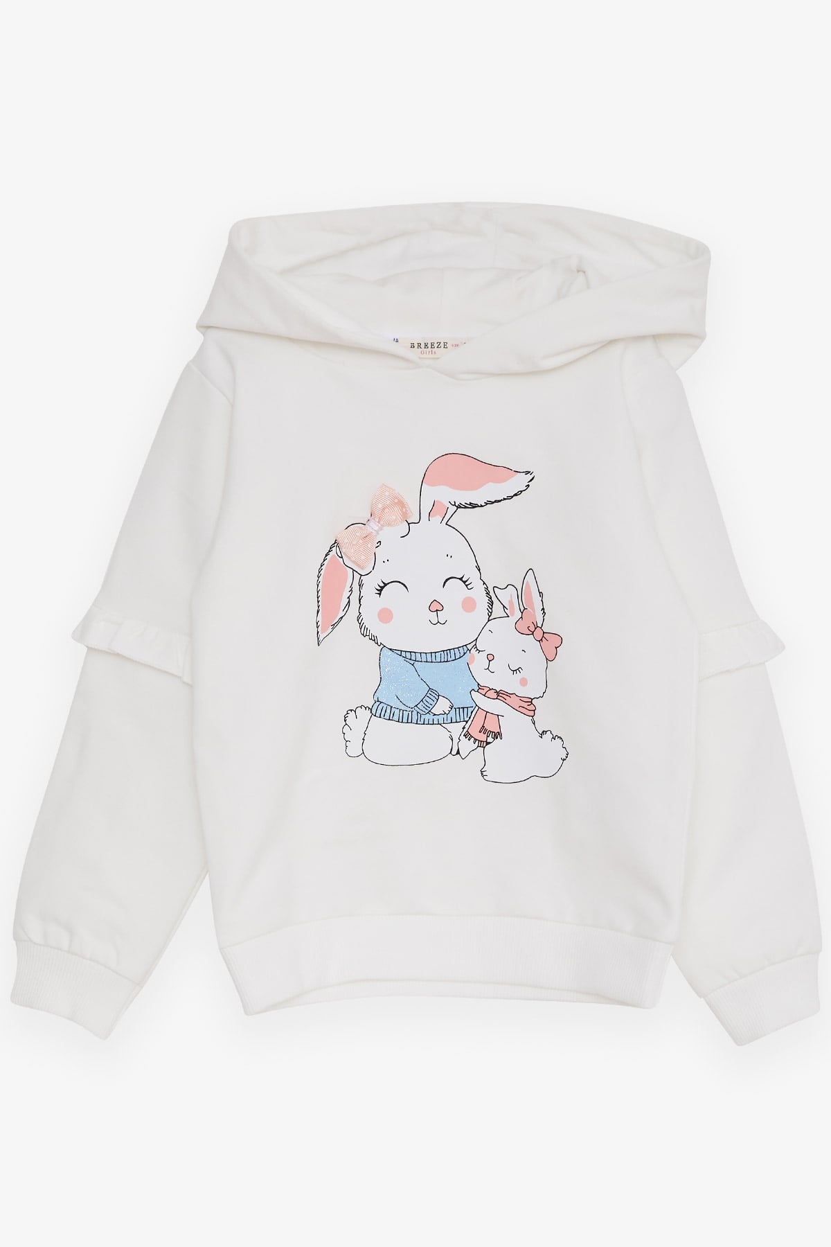 Breeze Kız Çocuk Sweatshirt Tavşancık Baskılı Ekru (1.5-5 Yaş)