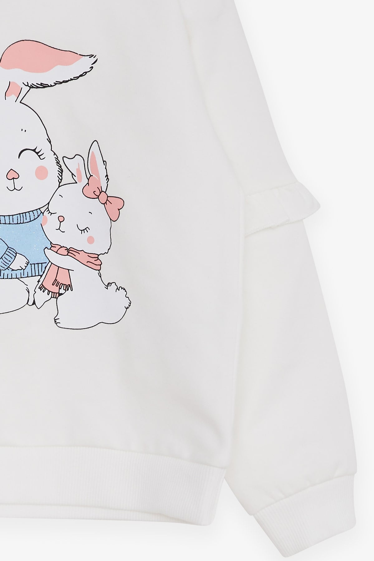Breeze Kız Çocuk Sweatshirt Tavşancık Baskılı Ekru (1.5-5 Yaş)