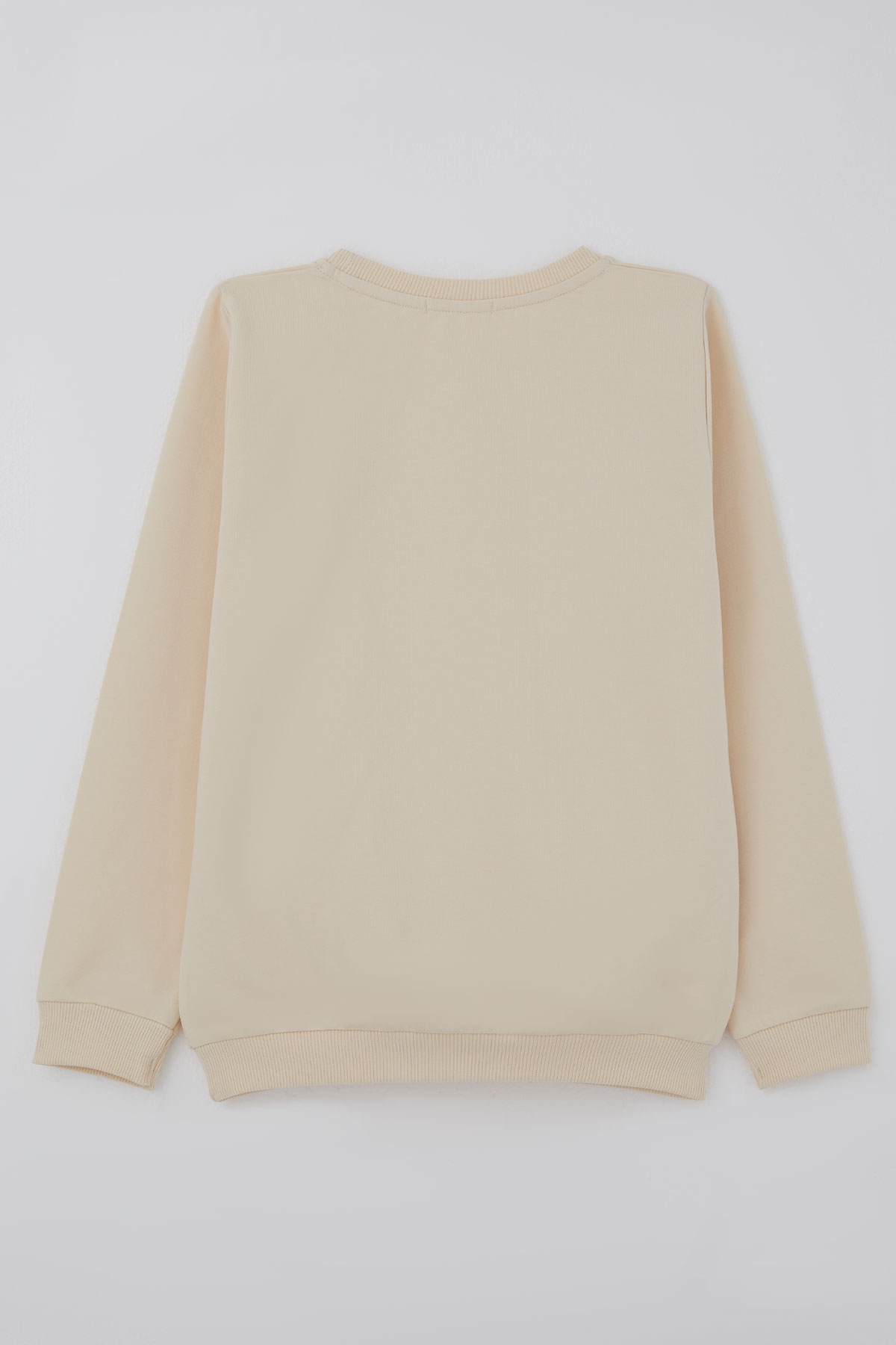 Breeze Kız Çocuk Sweatshirt Triko Papatya Aplikeli Krem (4-8 Yaş)