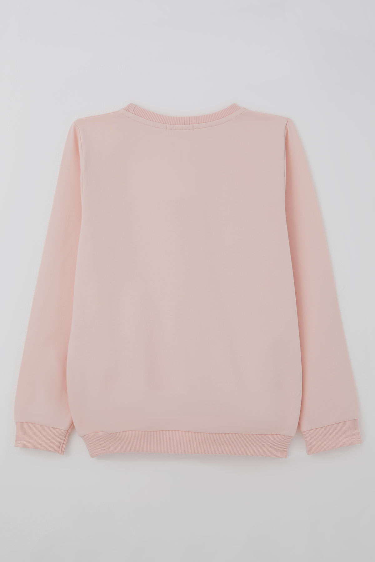 Breeze Kız Çocuk Sweatshirt Triko Papatya Aplikeli Pudra (4-8 Yaş)