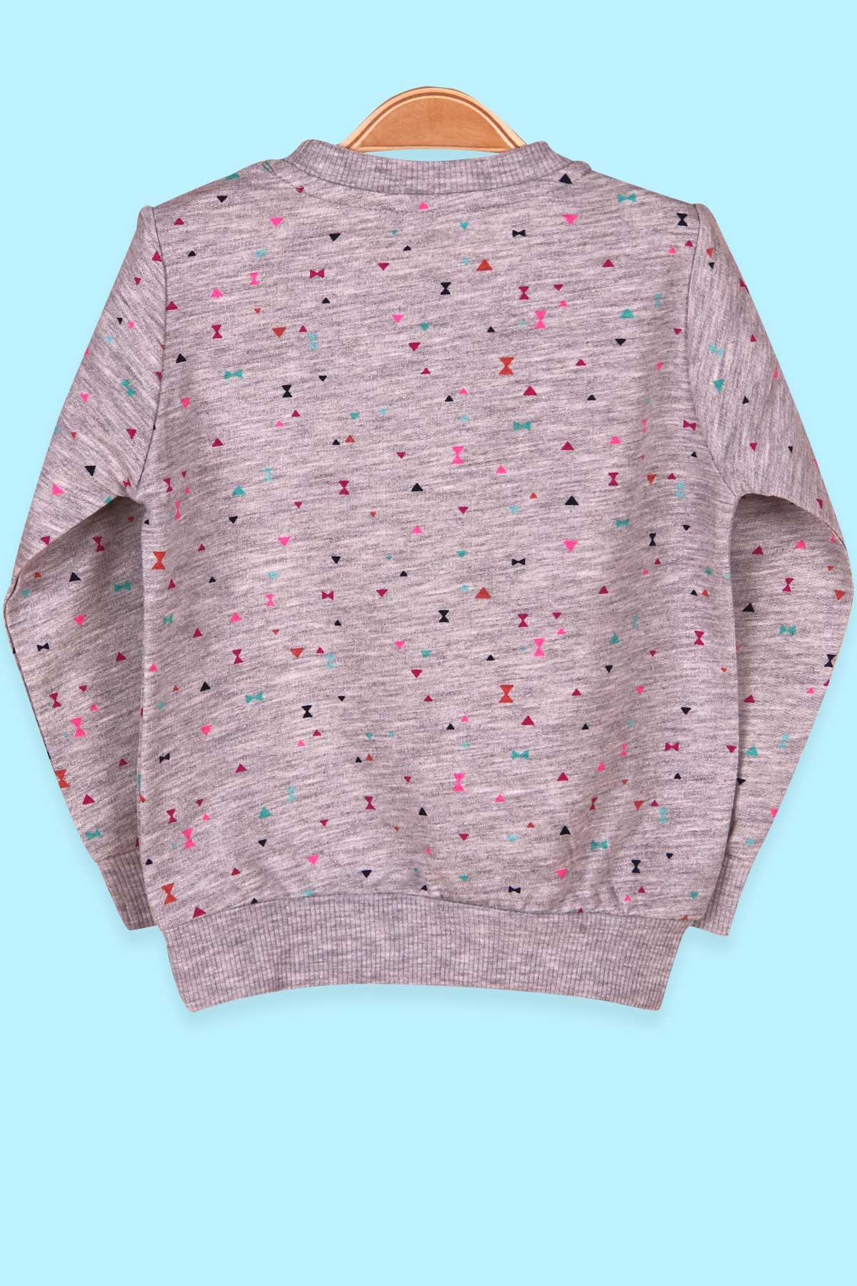 Breeze Kız Çocuk Sweatshirt Üçgen Desenli Gri (1.5-5 Yaş)