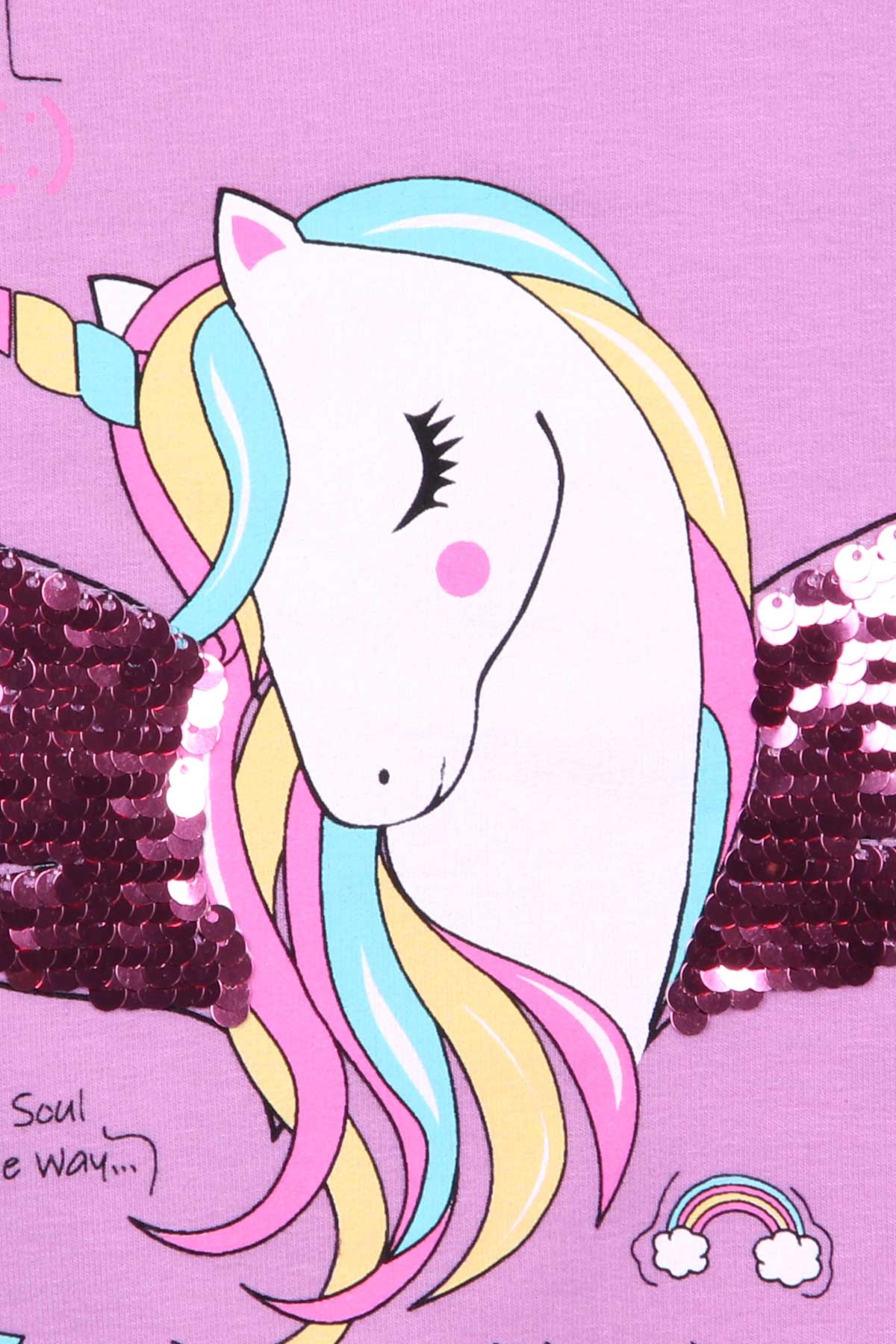 Breeze Kız Çocuk Sweatshirt Unicorn Eflatun (2-6 Yaş)